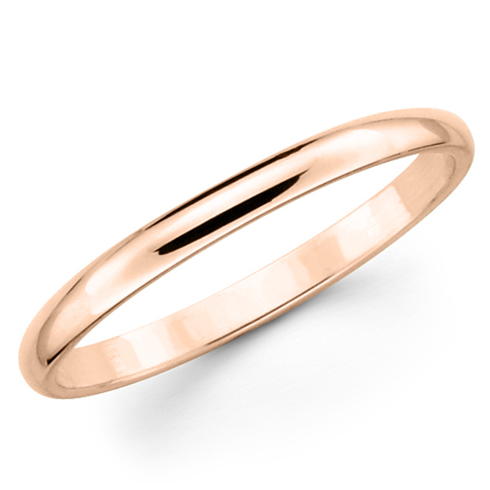 Solid 10K Rose Gold 2mm 3mm 4mm 5mm 6mm Comfort Fit Men Women Wedding Band Ring