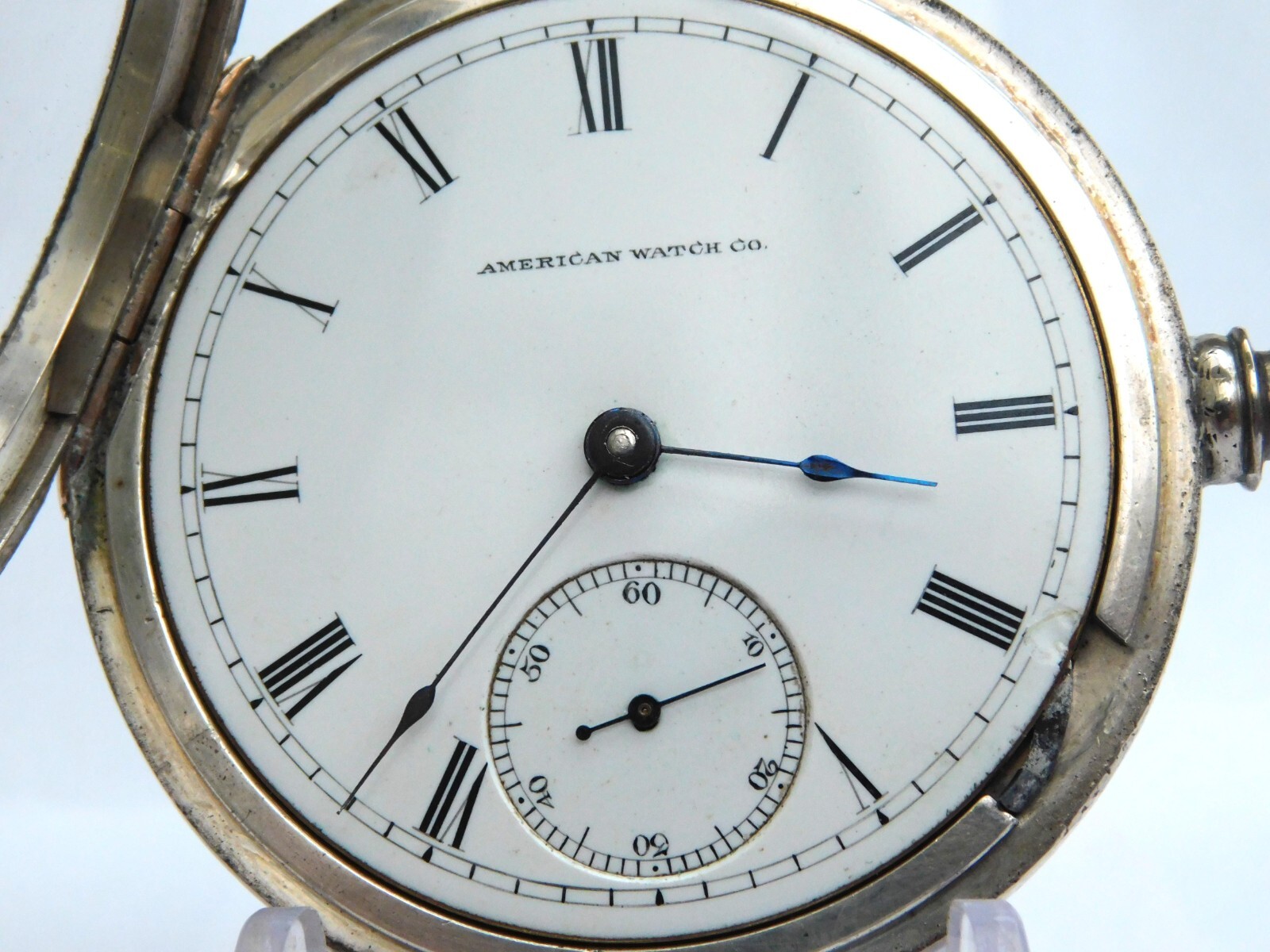 Antique 18s Waltham pocket watch, model 1857, silver case. Runs great!