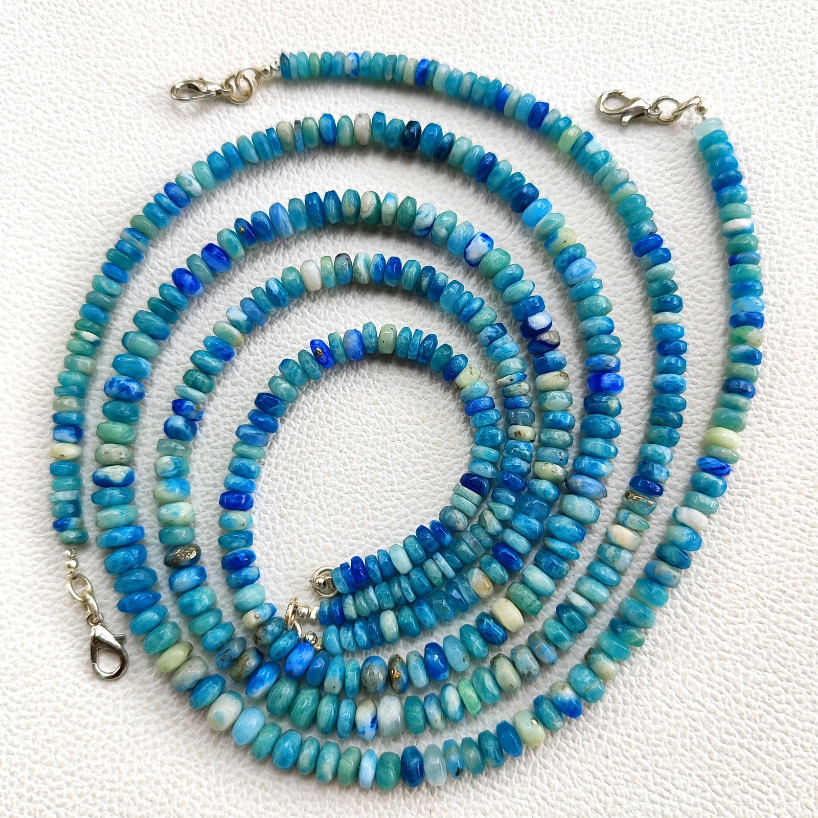 Rare Light Color Change Afghanite 5-7mm Smooth Rondelle Gem 16″ Necklace India