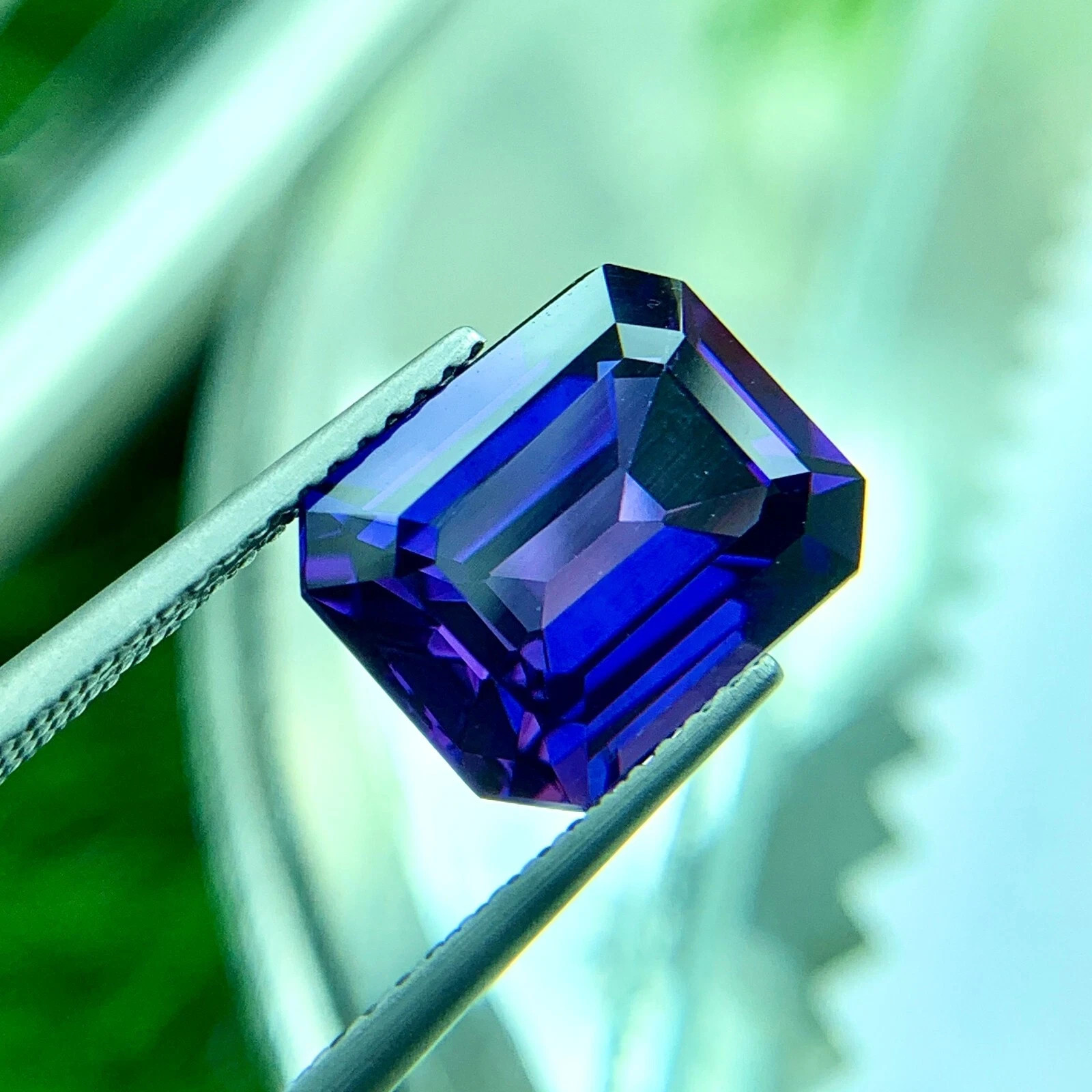 LAB CREATED GROWN 6.65 CT PURPLE SAPPHIRE CORUNDUM OCTAGON LOOSE GEMSTONE GIFT