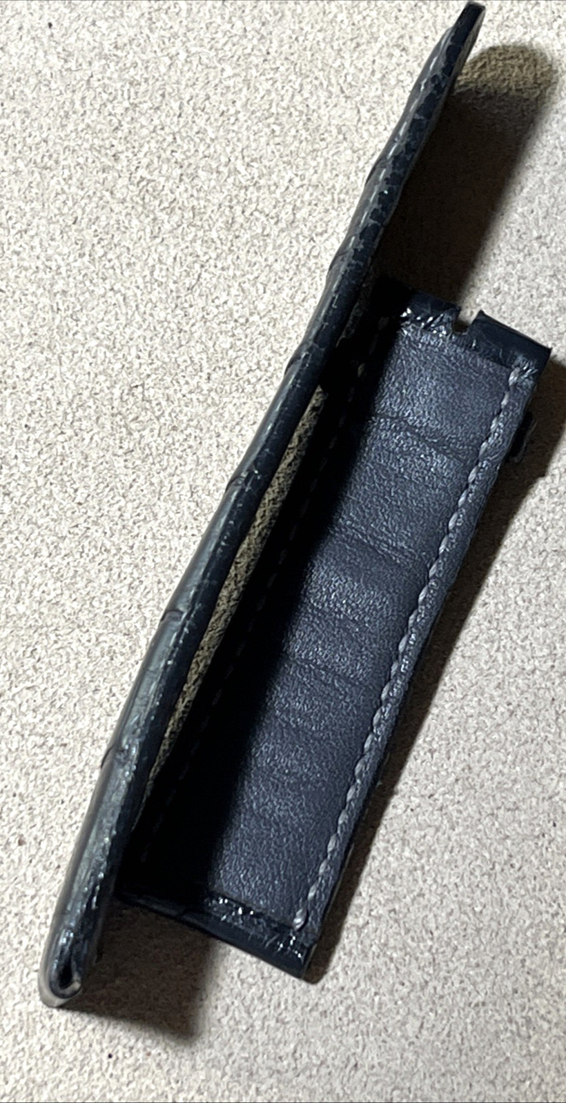 A. Lange & Söhne Watch Strap 20 x 18 Matt Dark Charcoal Gray Crocodile Authentic