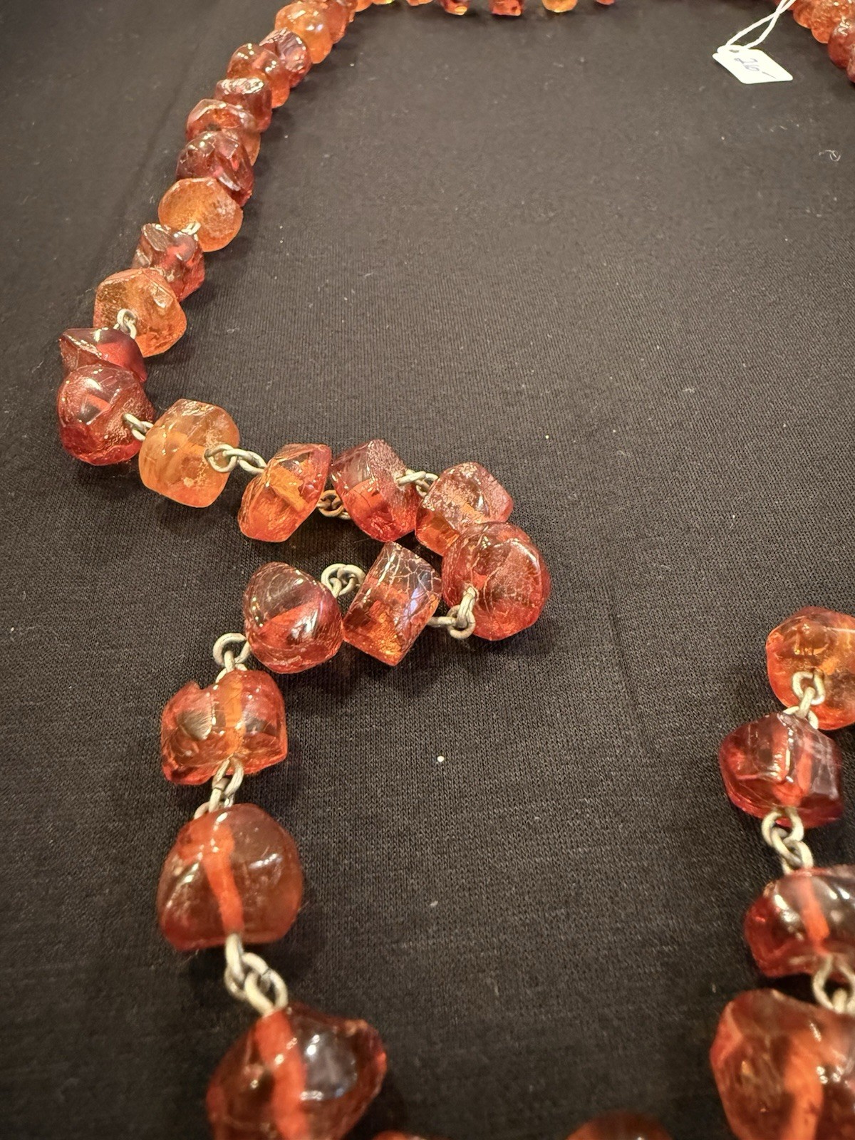 Vintage Genuine Amber Chunky Nugget Necklace Cognac Honey Beads 78g Estate