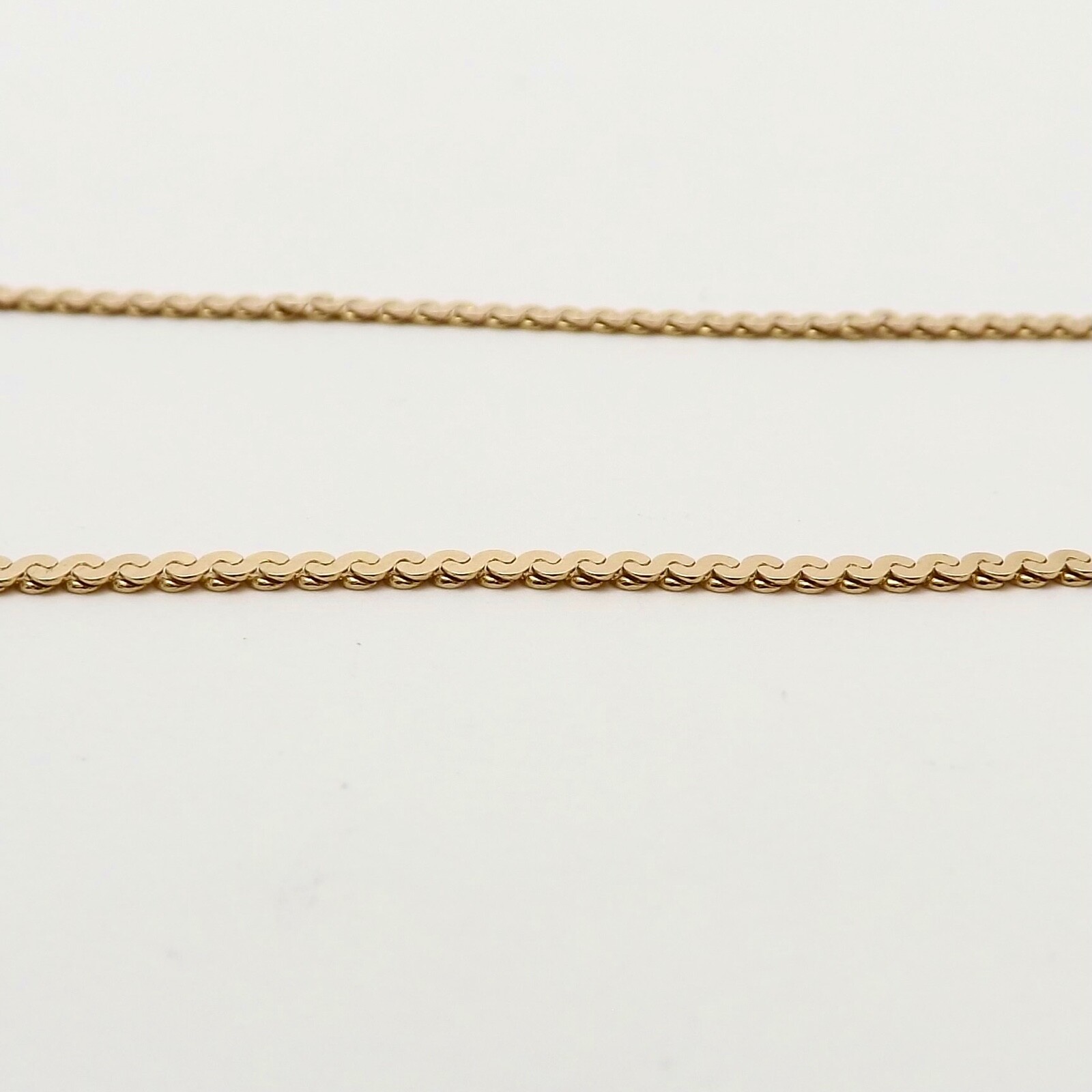 UnoAerre 14k Gold Italy Serpentine Flat S Link Pendant Chain Necklace 30in 8gr