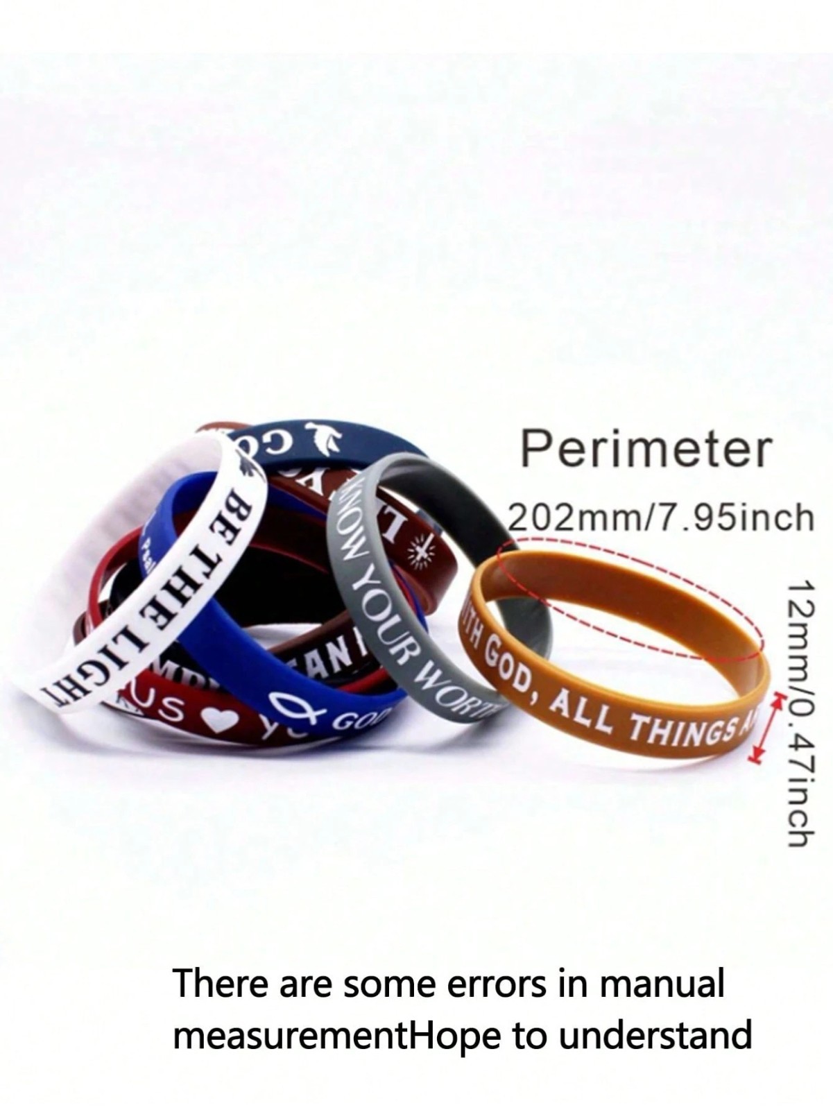 20PCS Christian Bible Verse Silicone Bracelets Religious Scripture Wristbands US