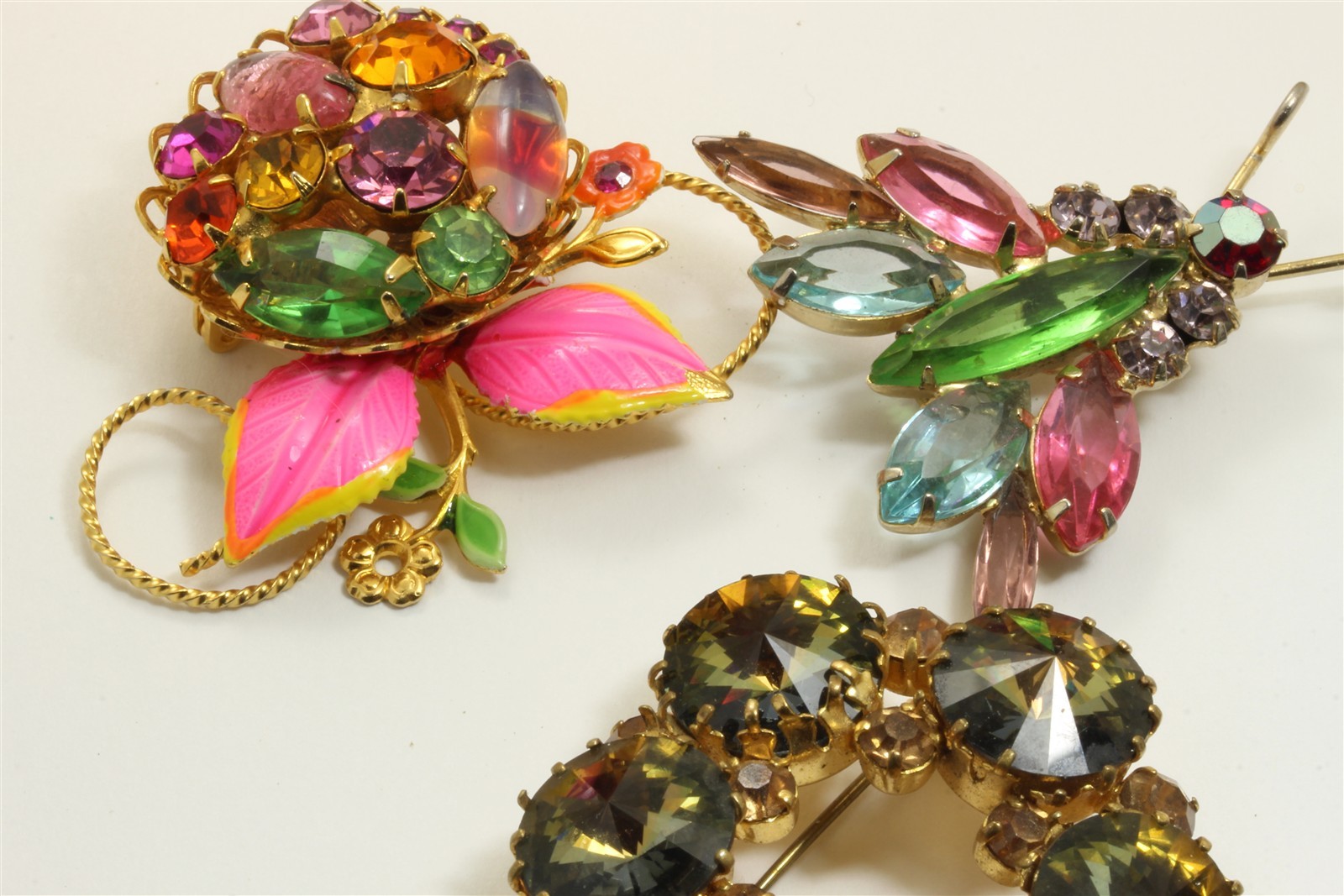 Vintage 13 Pc Lot of High End Glass Rhinestone Costume Jewelry Juliana Boucher