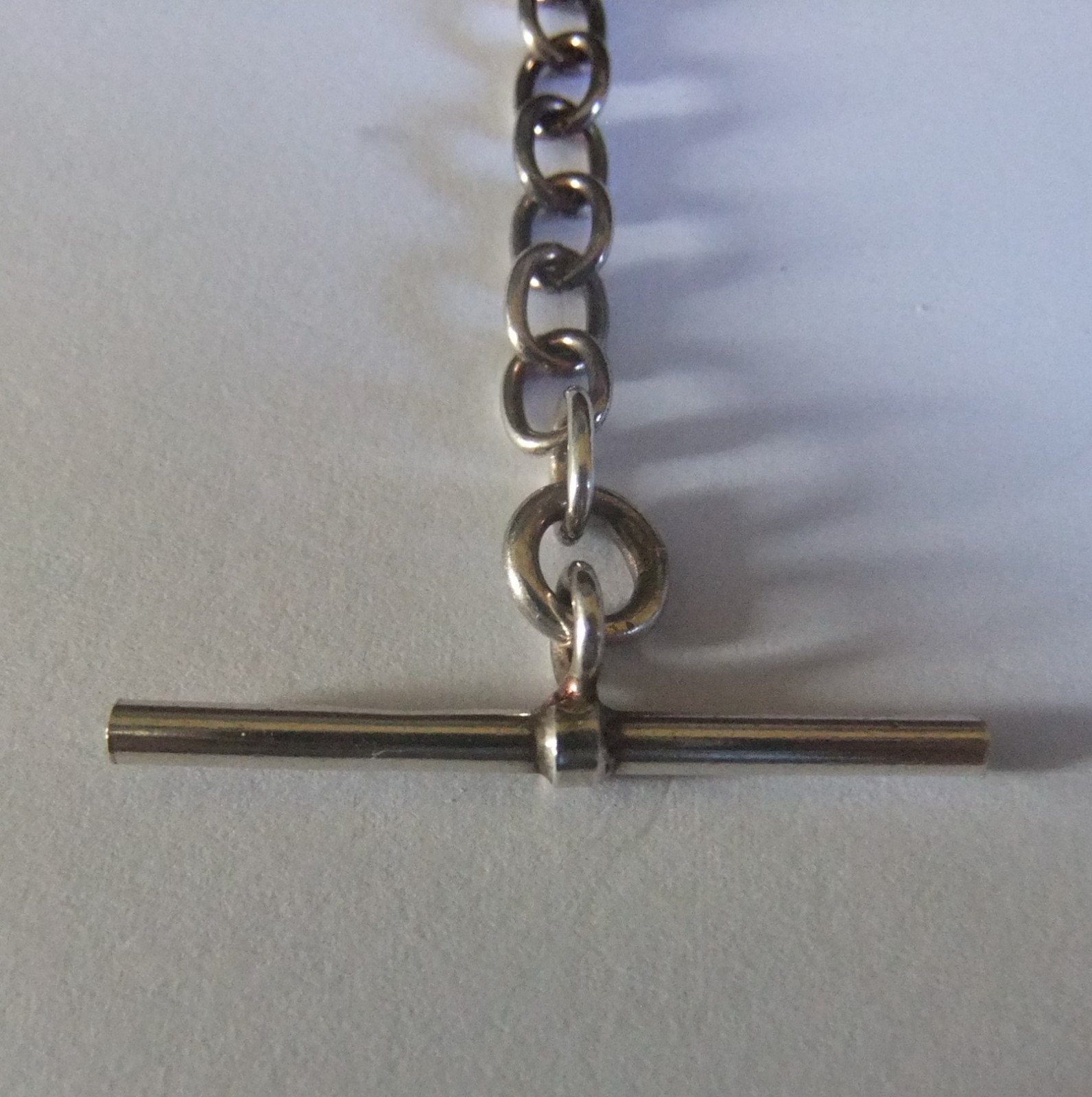 SOLID STERLING SILVER T BAR BRACELET WITH HEART CHARM * 8.45 grams *