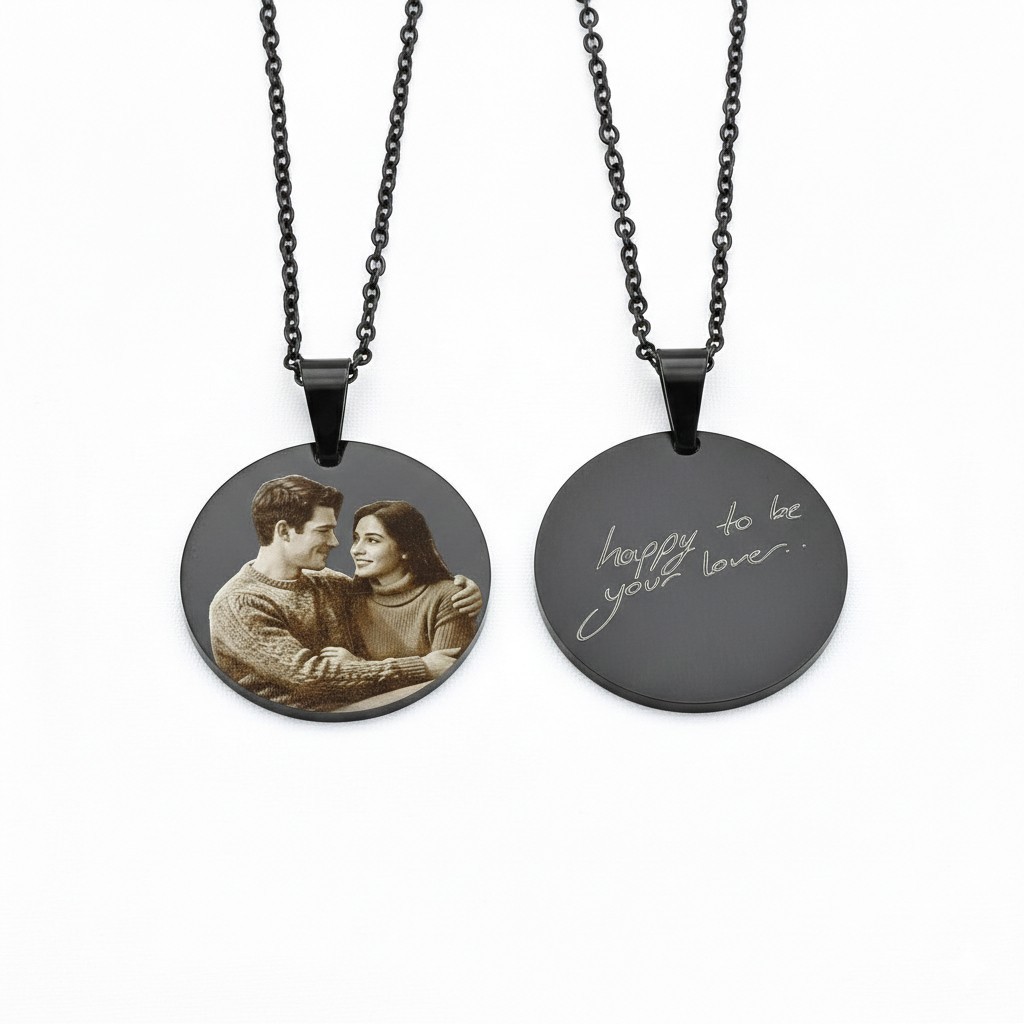 Customized Stainless Steel Laser Marked Engraved Women Pendant Necklace