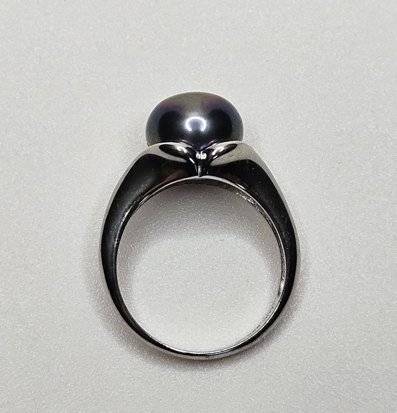 Lucas Lemeth 925 Sterling Silver 10.3mm Peacock Pearl Ring Size 7.5