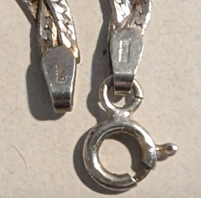Italian Sterling Braided Herringbone Necklace 50 Cm / 20 Inch 925 Italy 9.8 g