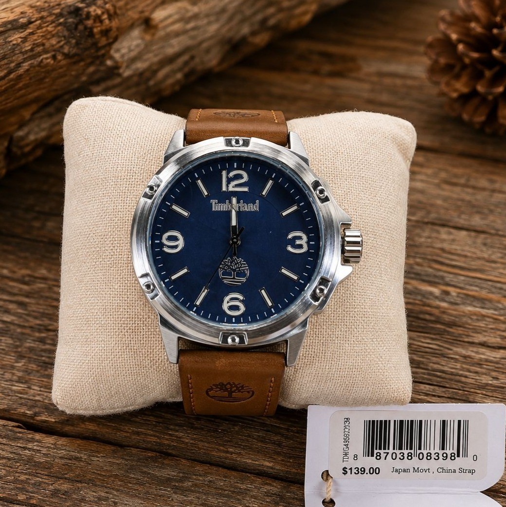 Timberland Men’s Watch Classic Blue Dial Brown Leather Strap Quartz TDWGA9002202