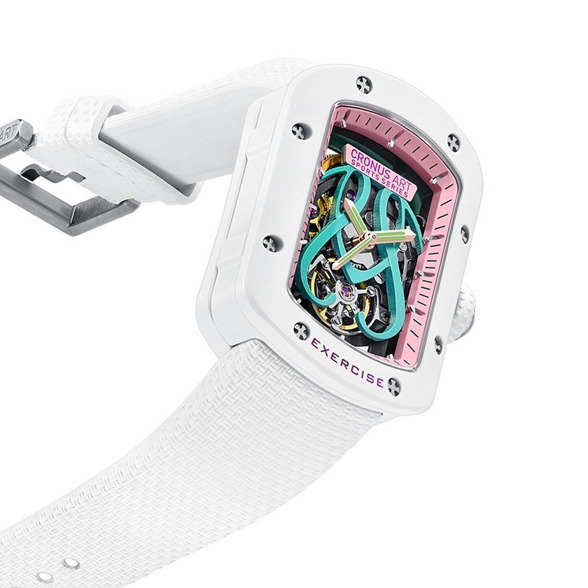 CRONUSART Women Automatic Watch 29mm Rectangle Ladies Mechanical Wristwatch