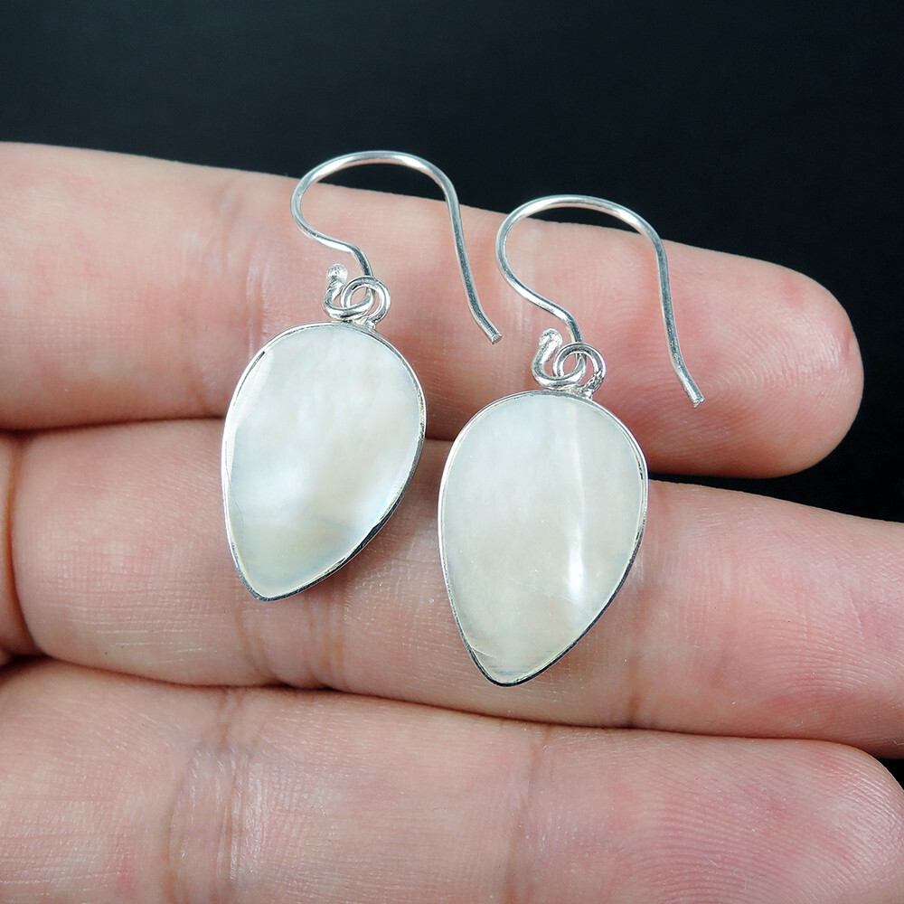 2 in 1 Design 925 Silver Reversible Red Coral & Mother of Pearl Earrings, REV-02