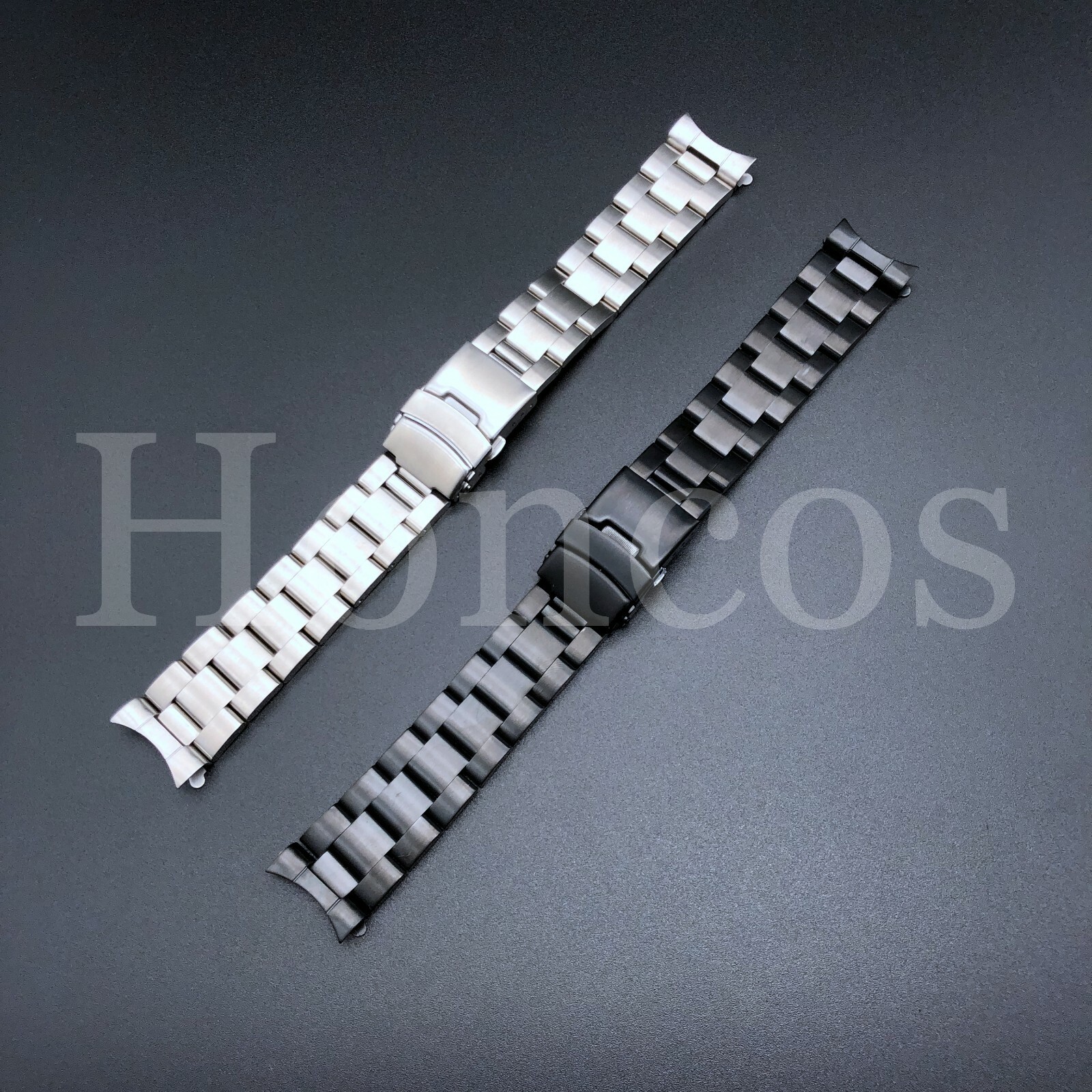 USA Curved Ends Metal Bracelet 316L Stainless Steel Watch Band Strap 20mm 22mm