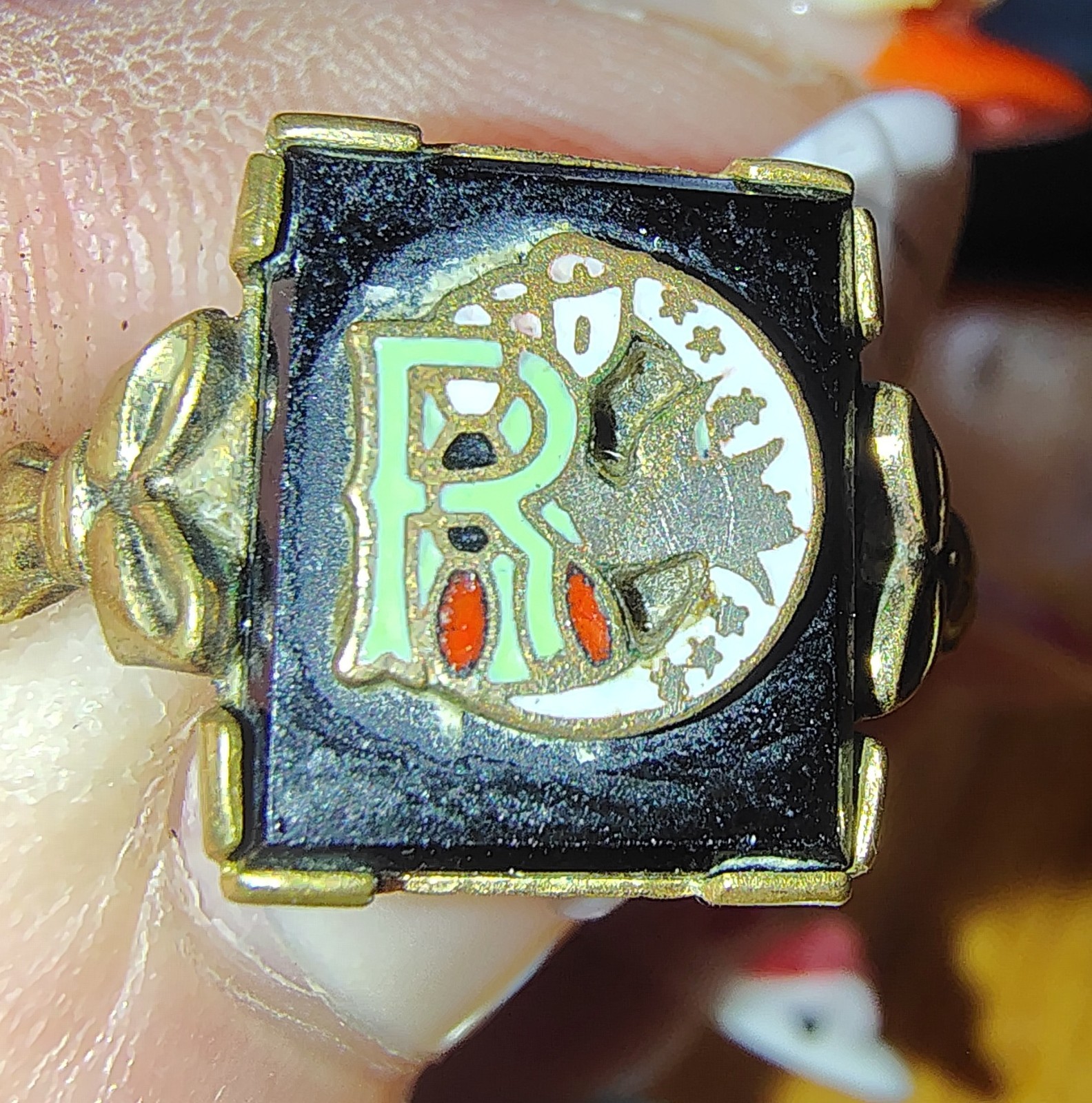 Vintage Daughters Rebekah IOOF Odd Fellows 10K Gold Filled Ring Sz 7.75 C&C