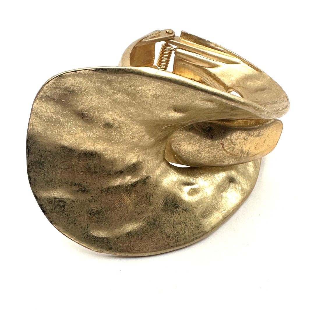Oversized Statement Hinged Bracelet Gold tone Jewelry Modern Big Contemporary