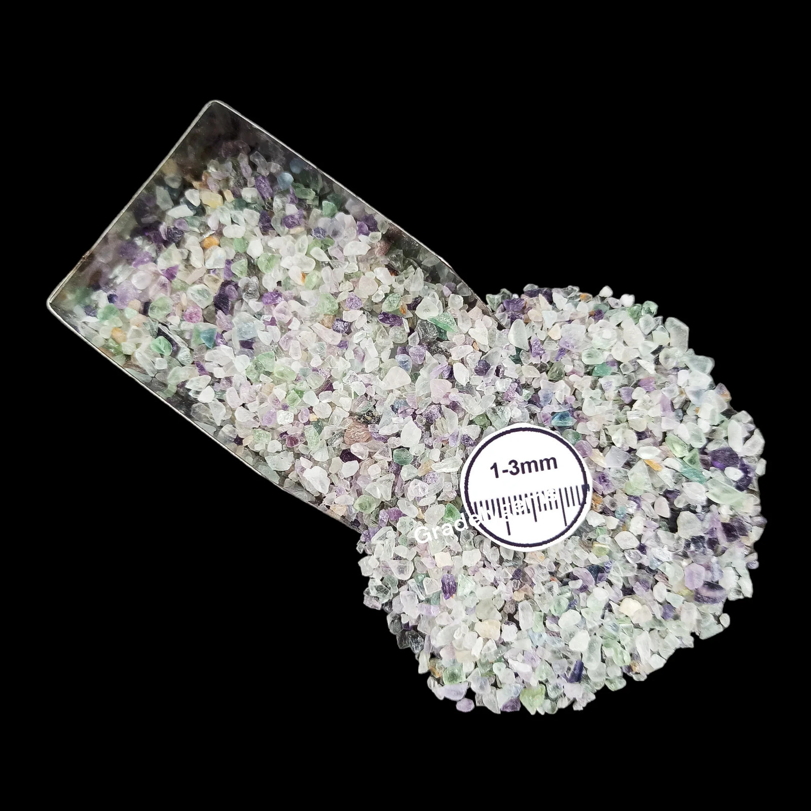 Fluorite 1-3mm Gemstone Granules for Craft Bottles Inlay