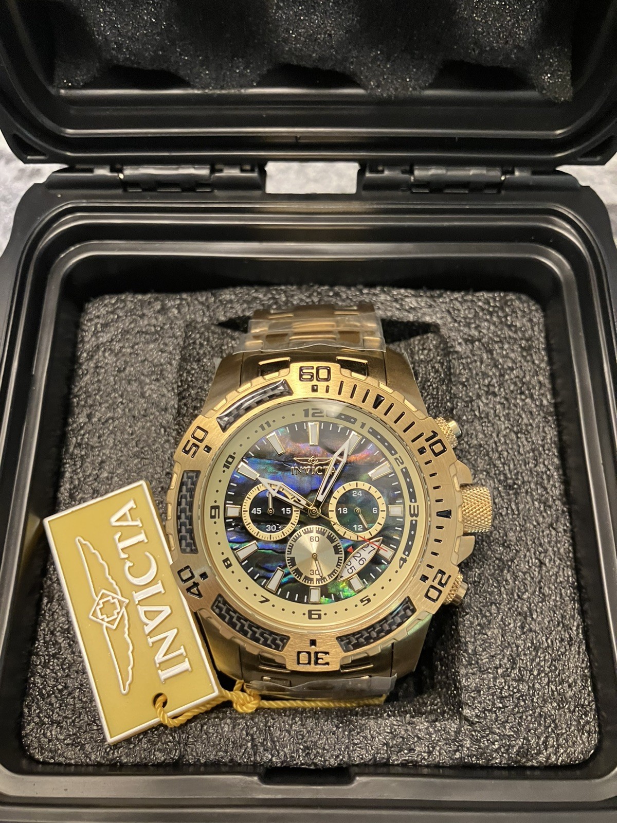 Invicta Pro Diver SCUBA w/ Abalone Dial 51mm gold comes in racing pelican case