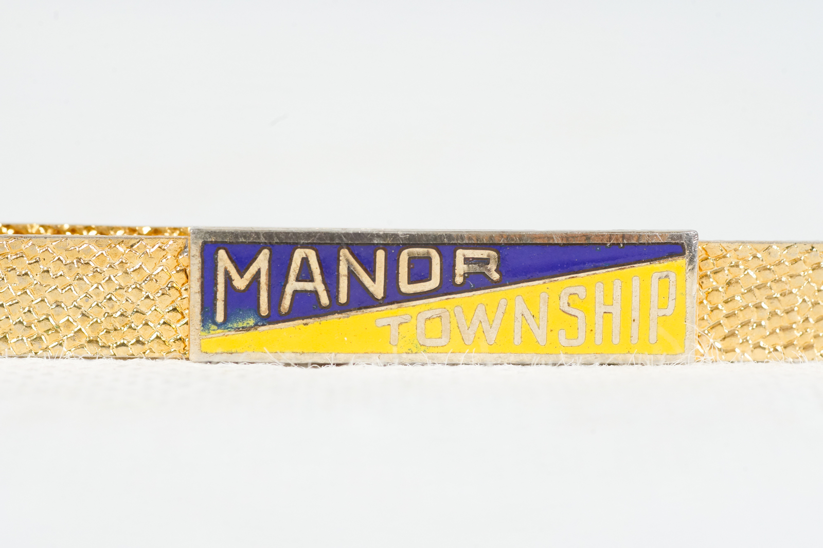 Manor Township Pennsylvania Mid-Century Textured Tie Bar Clip, The Kinney Co
