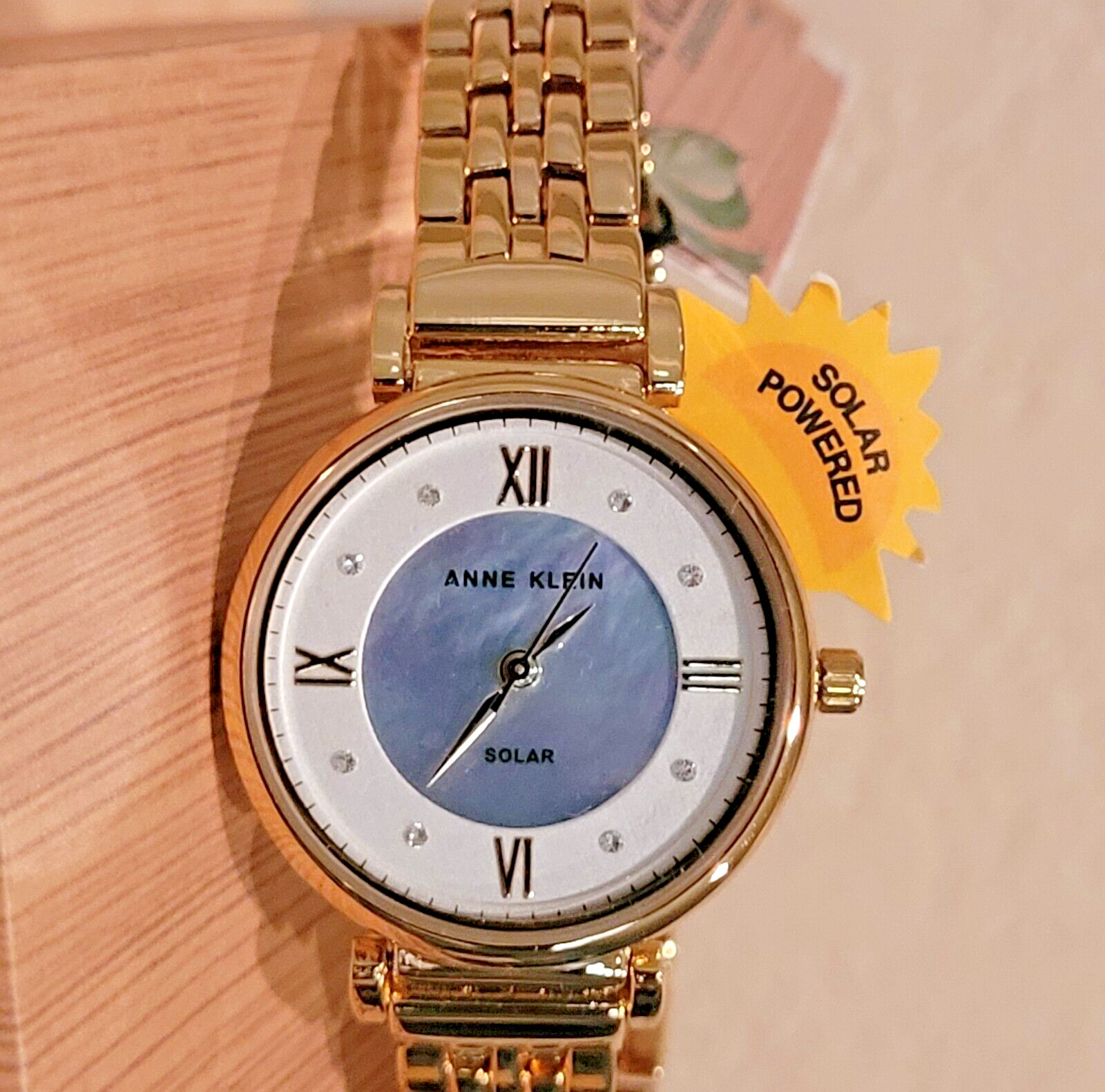 NWT Anne Klein Women’s Considered Solar Powered Gold-Tone Watch Women’s Bracelet
