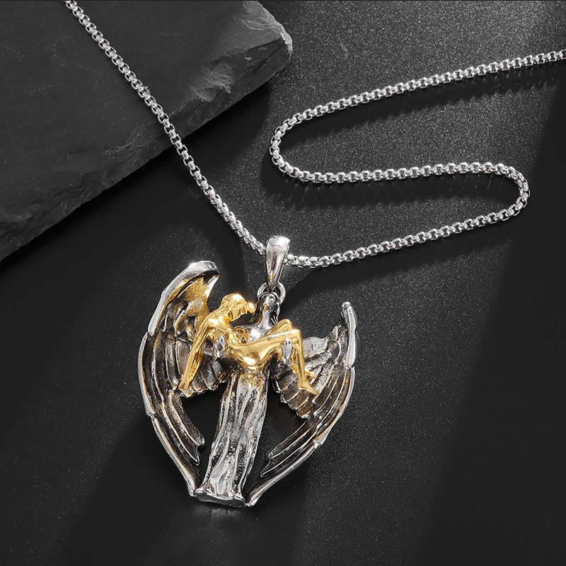 Angel of Heaven Jewelry 2-Tone Sexy Goddess Ascending Pendant Necklace