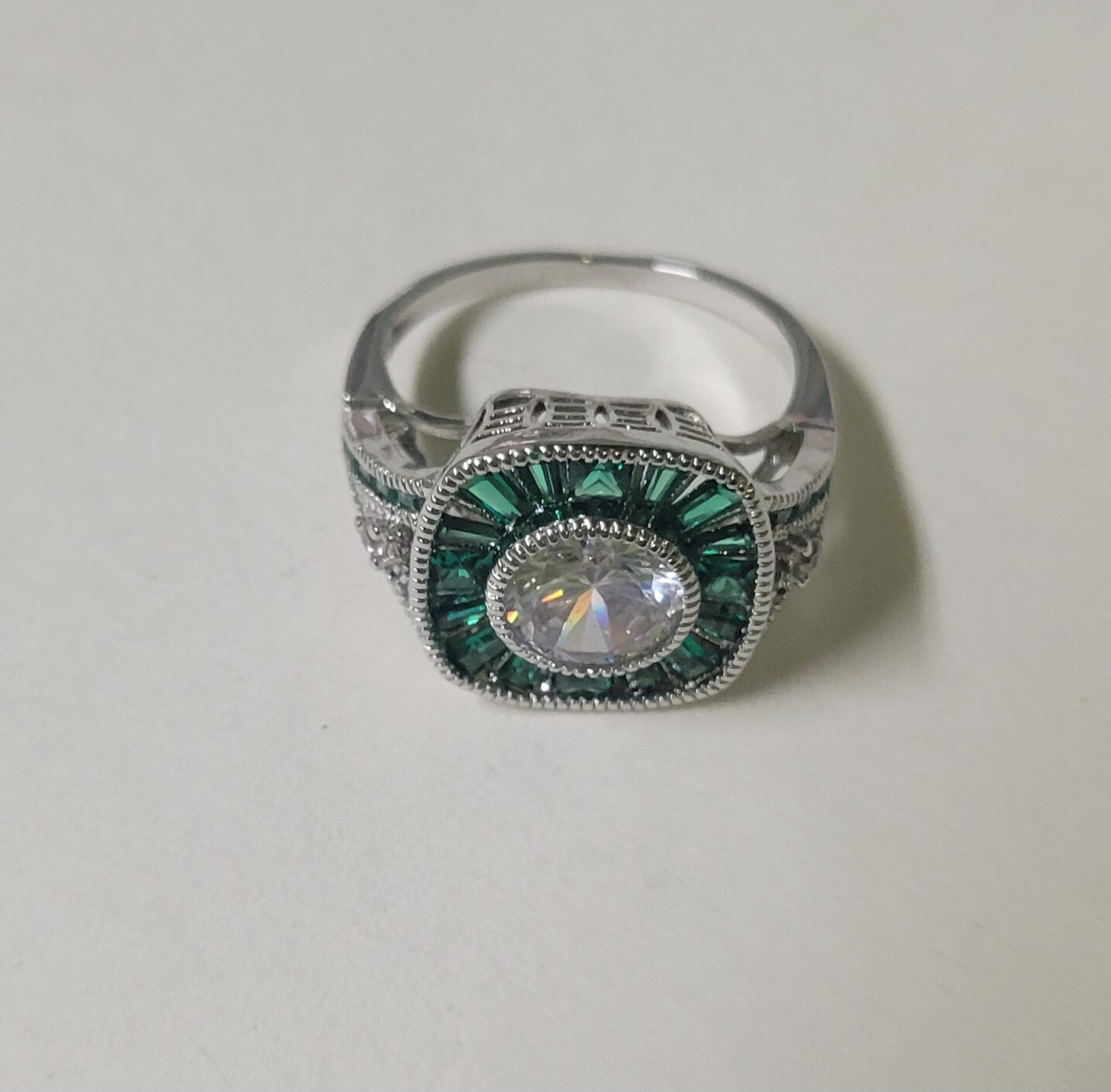 Jewelry Round 4.90CT Shiny Art Deco Style Wedding Fine Ring 925 Sterling Silver