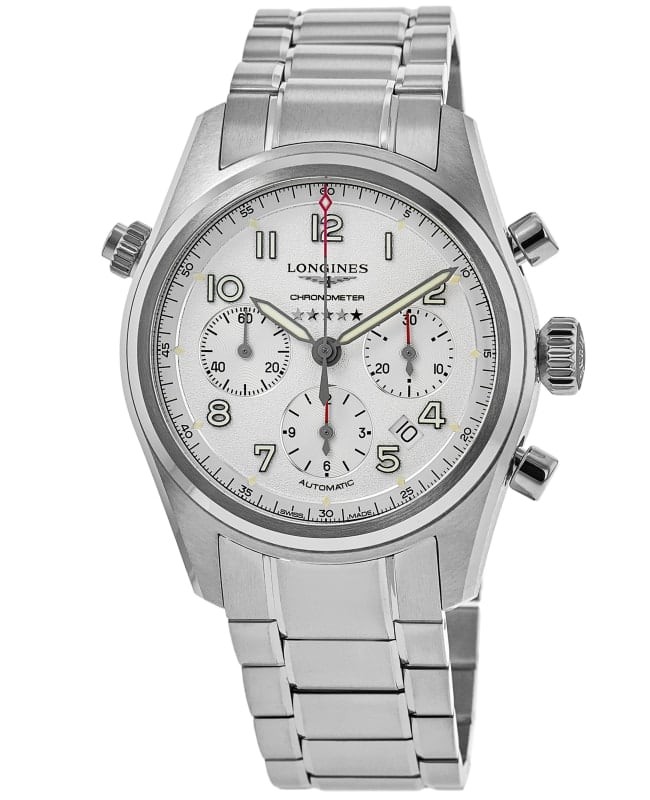 New Longines Spirit Chronograph 42mm Silver Dial Steel Men’s Watch L3.820.4.73.6