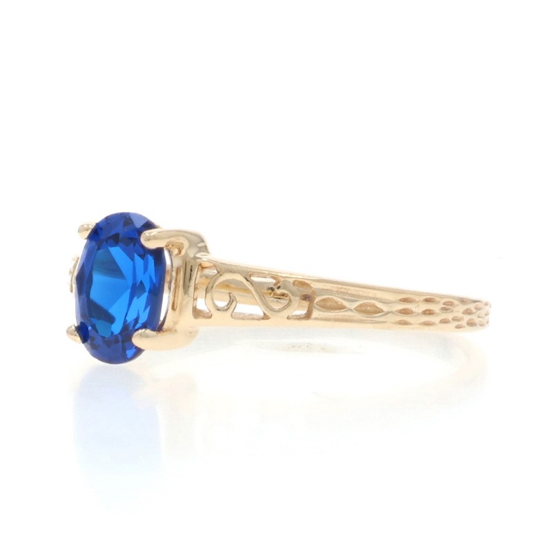 Yellow Gold Lab-Created Spinel Solitaire Ring – 14k Oval .30ct