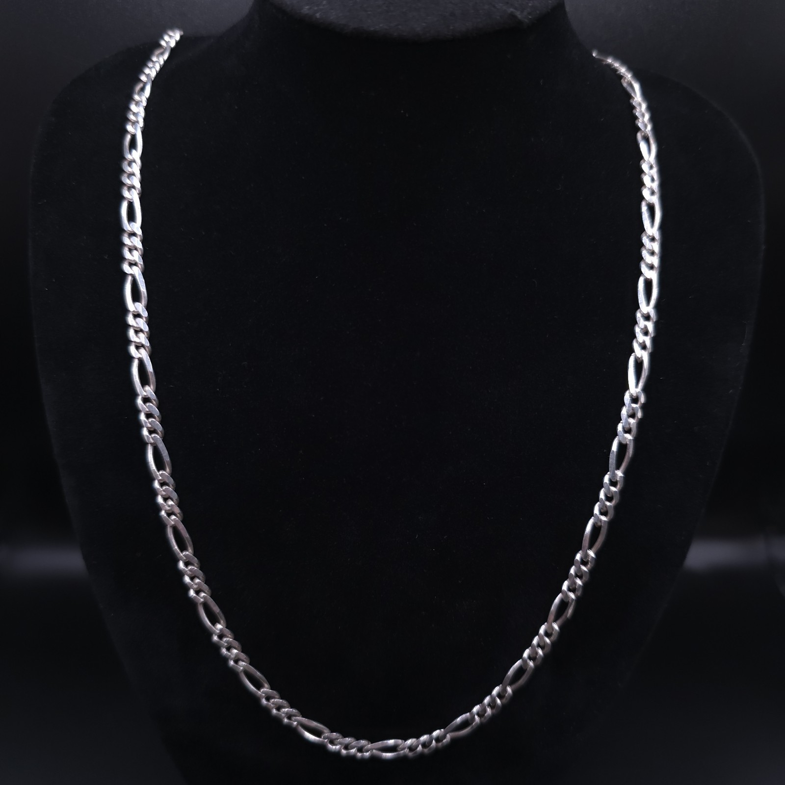 Sterling Silver 925 Figaro Chain Necklace 51cm 4mm 11.56g