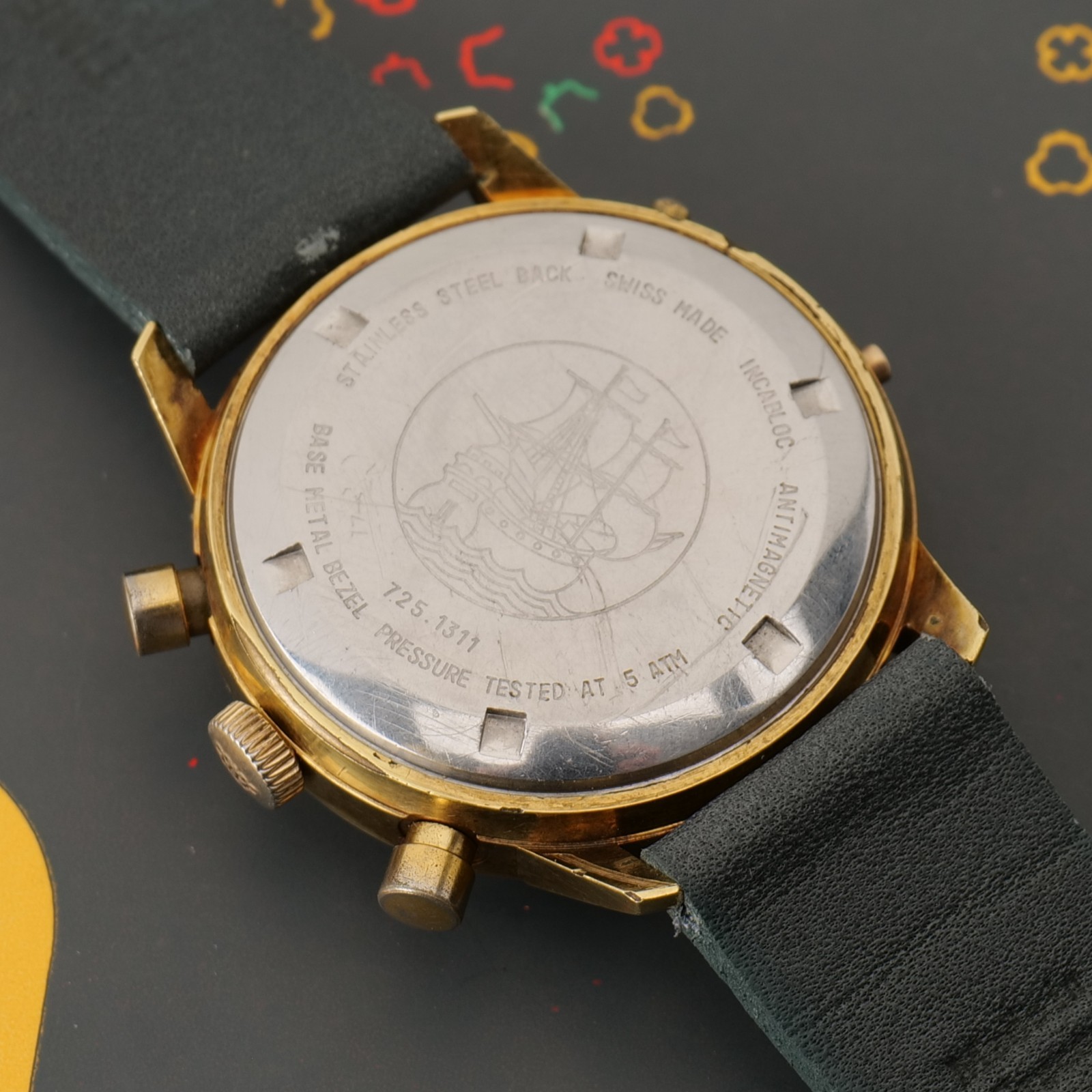 Vintage Men’s Wakmann Triple Date Chronograph Calendar Valjoux 730 Serviced