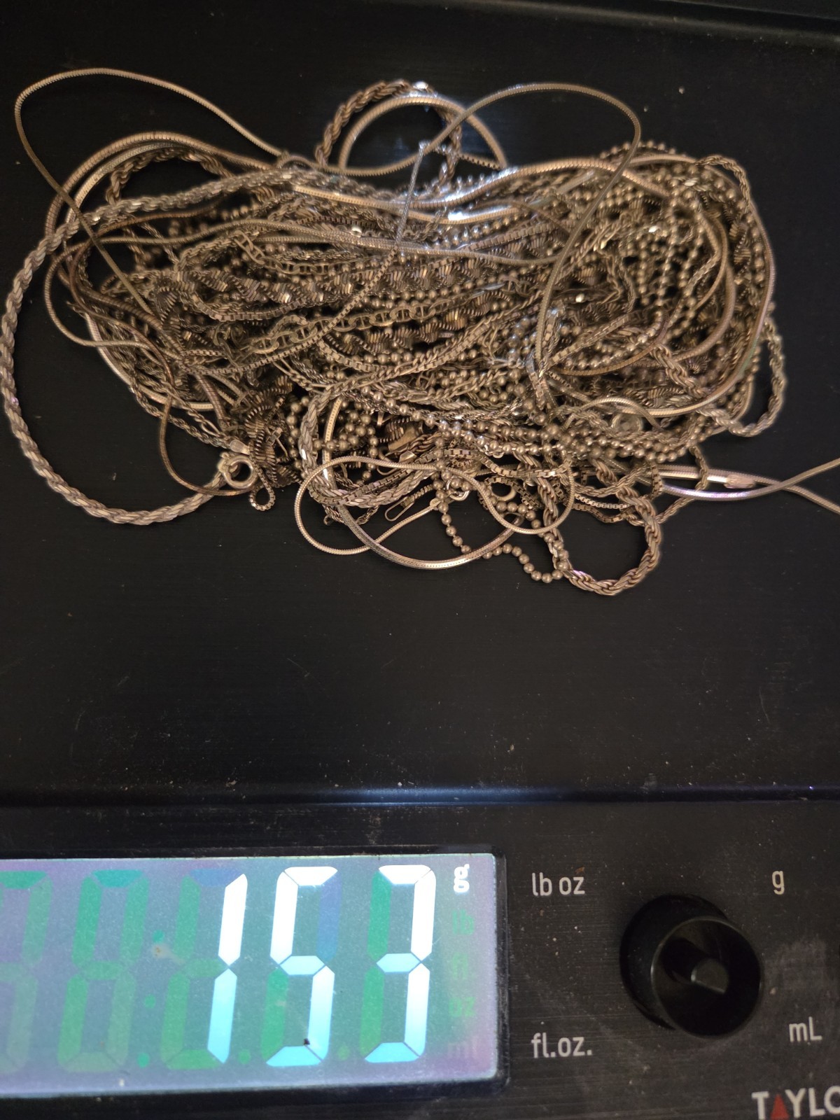 Lot Of 28 Vintage Sterling Silver 925 Necklaces Chains 153 Grams