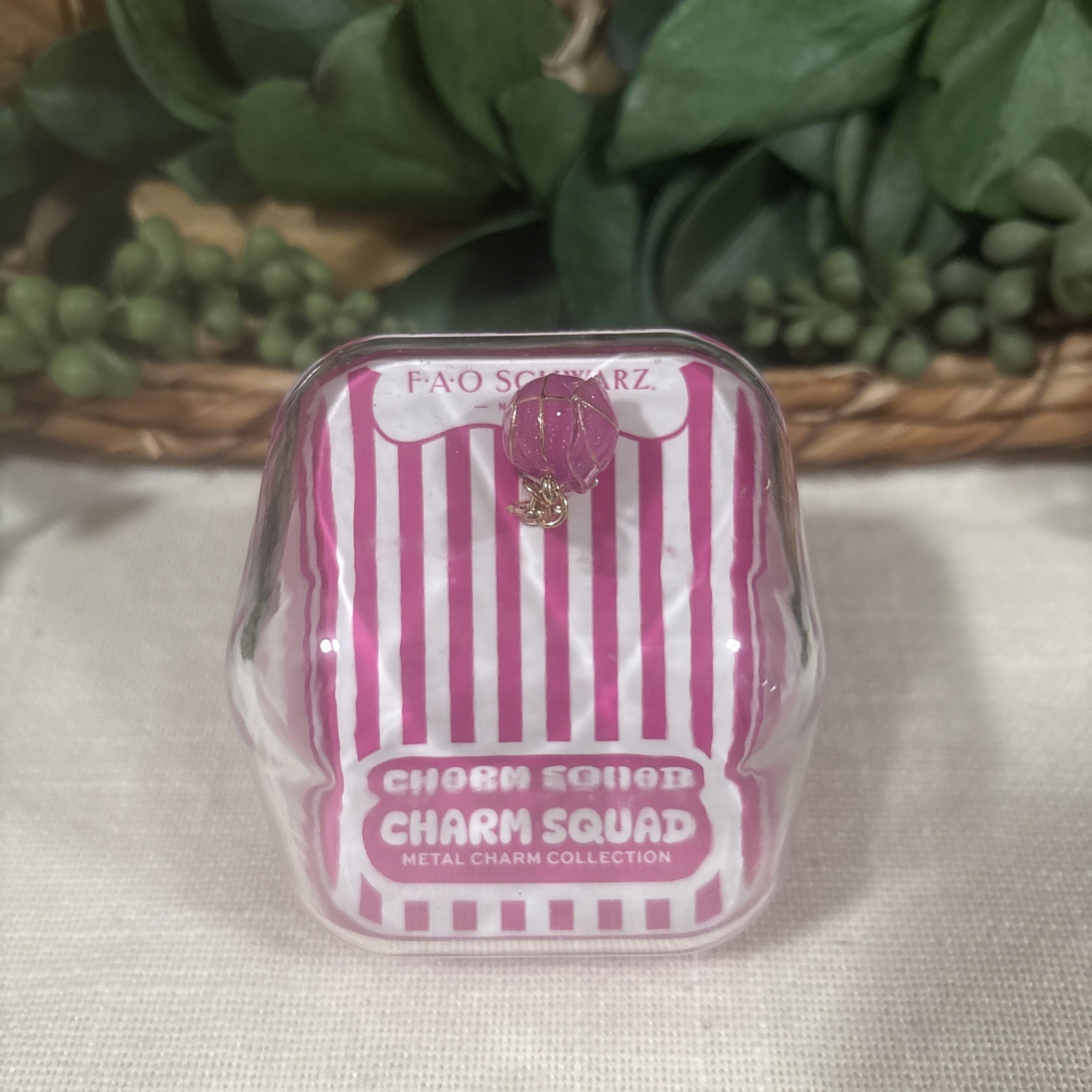 FAO Schwarz charm squad Metal Dangle Charm Pink Basketball Gold Lobster Closure