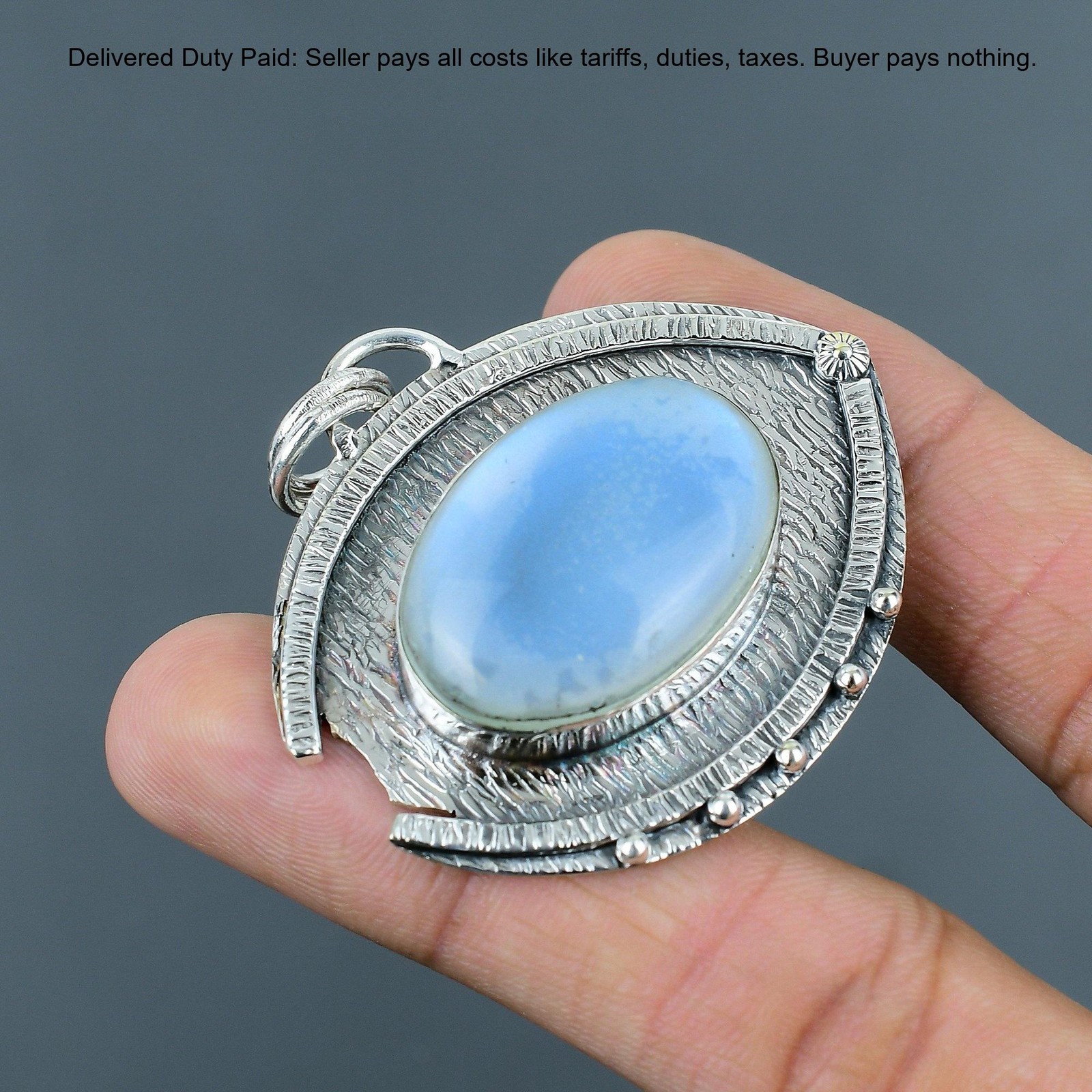 Natural Rainbow Moonstone 925 Silver Handmade Birthday Mother Engagement Pendant