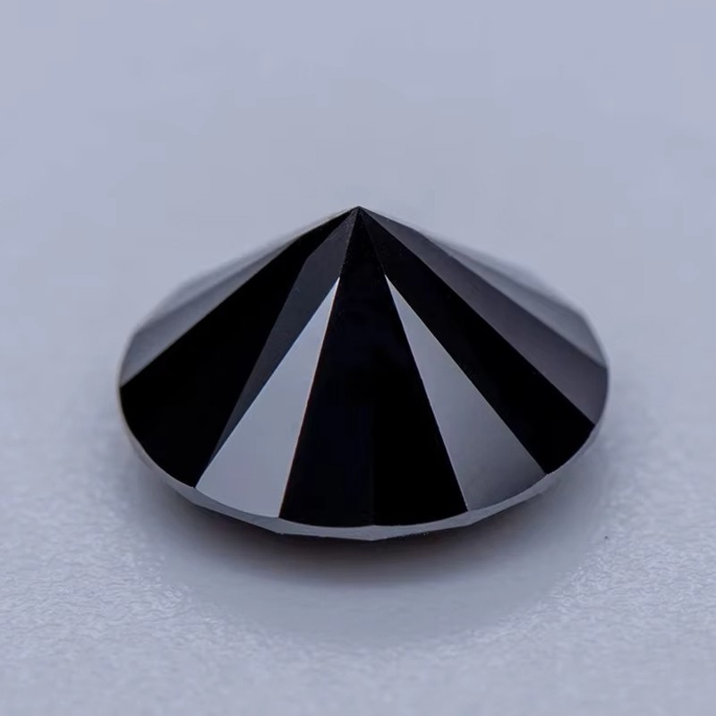 3-6.5mm 1/5/10pcs D Color Round Black Loose Moissanite Real Gemstone Pass Tester