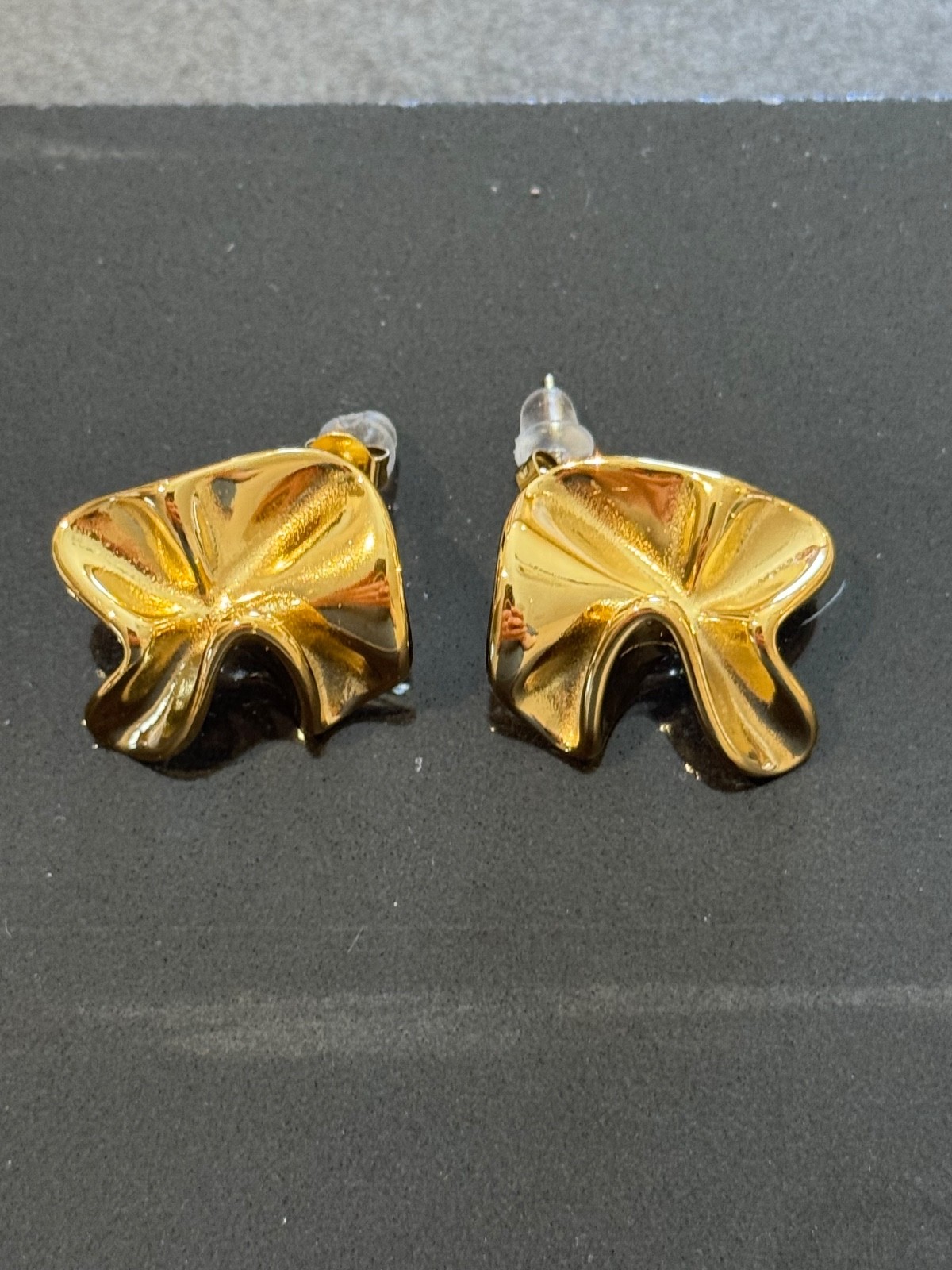Stainless Steel Irregular Flower Stud Earrings