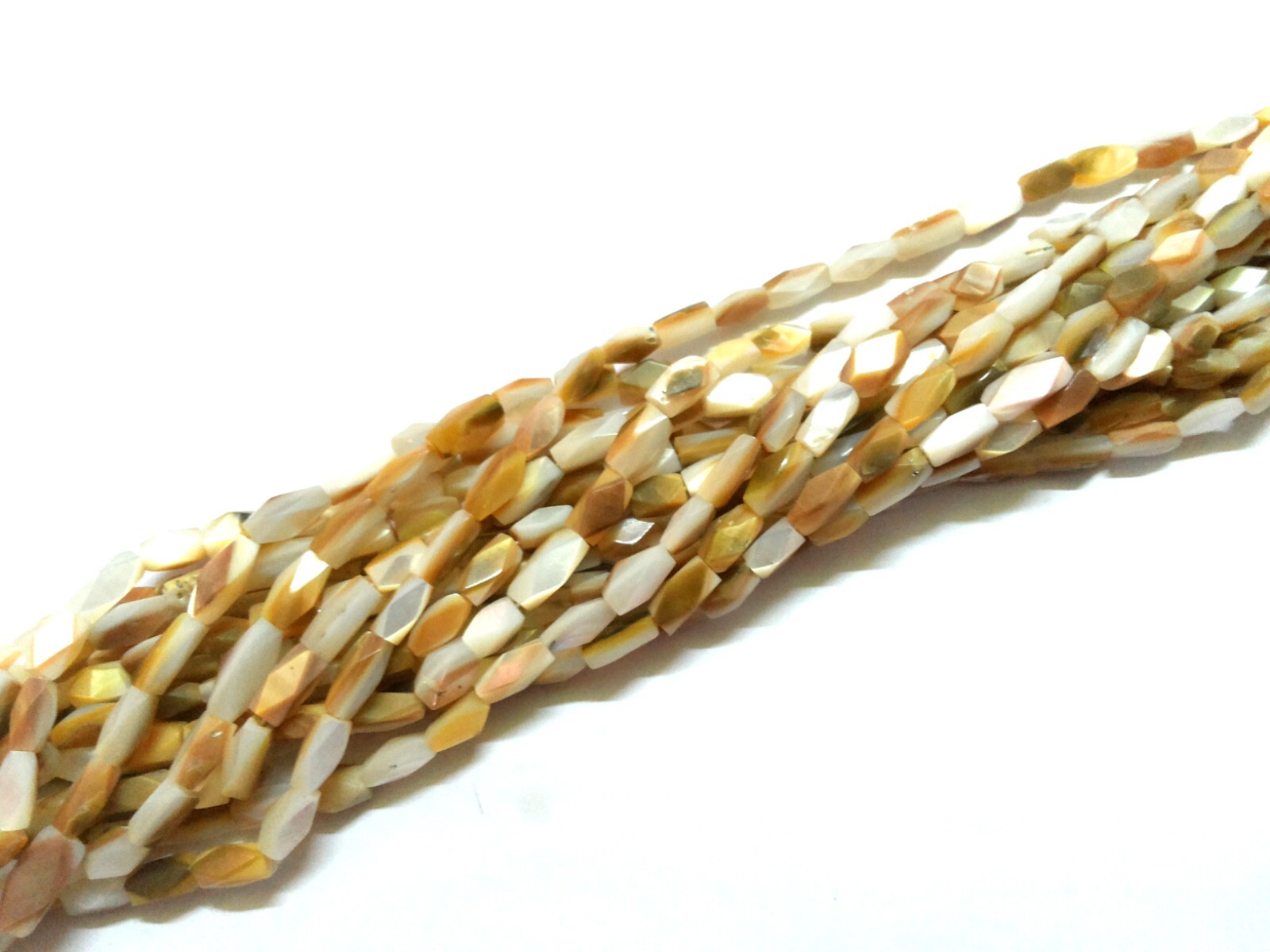 1 Strand Natural MOP Square Faceted 5×9-5x10mm MOP/Smoky Quartz Beads 12″inch