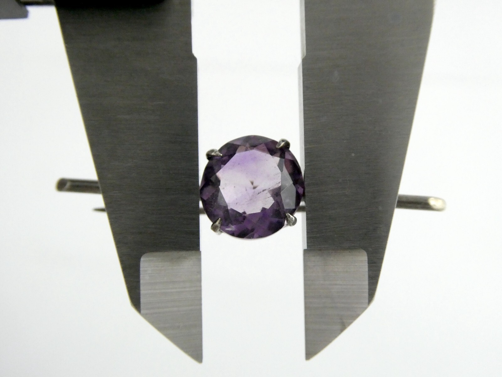 Antique 900 Silver Round Cut Amethyst Pin or Brooch 2 Gram Weight 1.5 Inches