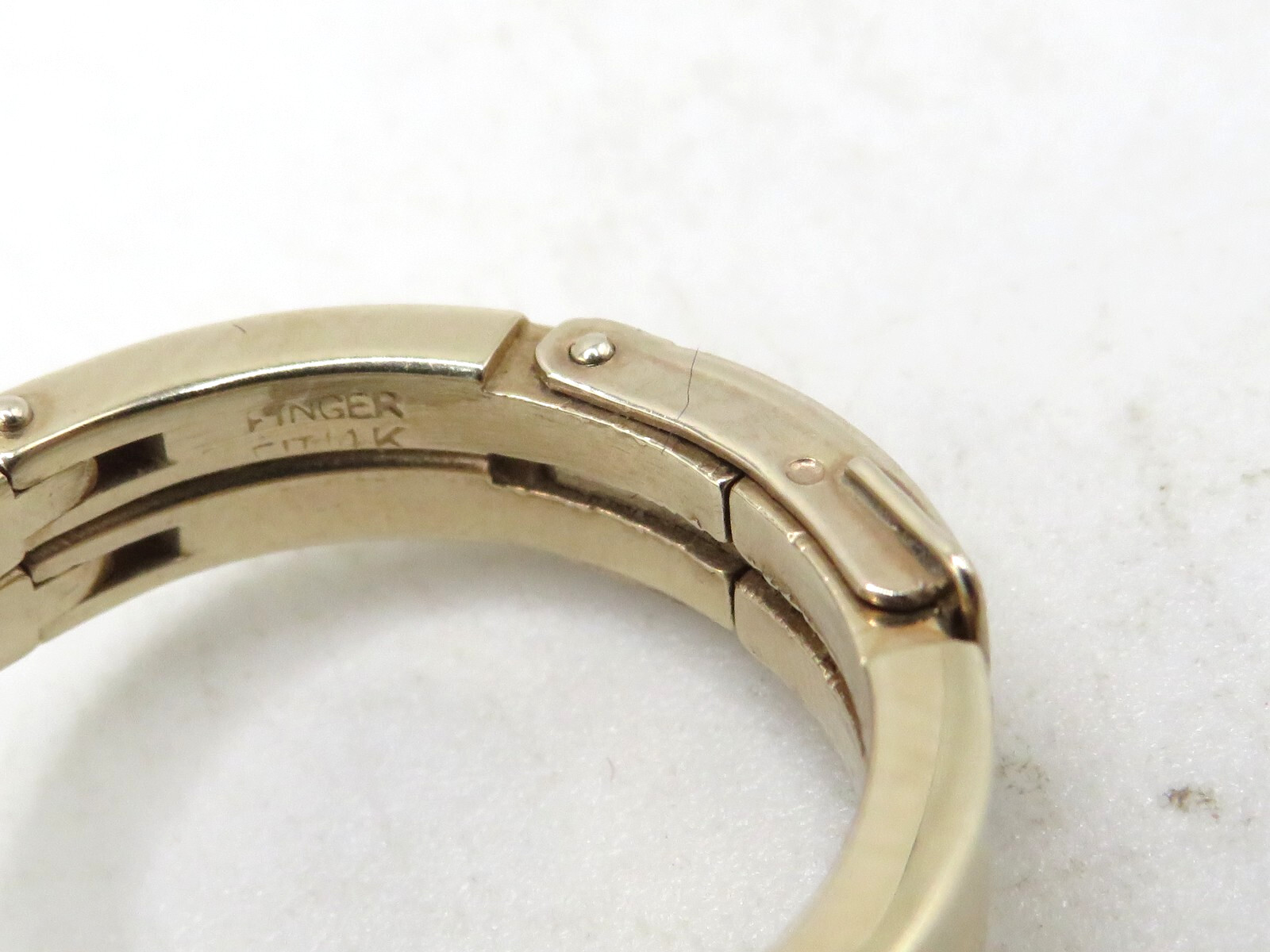 FINGER FIT 14k YELLOW GOLD EUROPEAN CUT DIAMOND RING w 12 ACCENT DIAMONDS SZ 6*