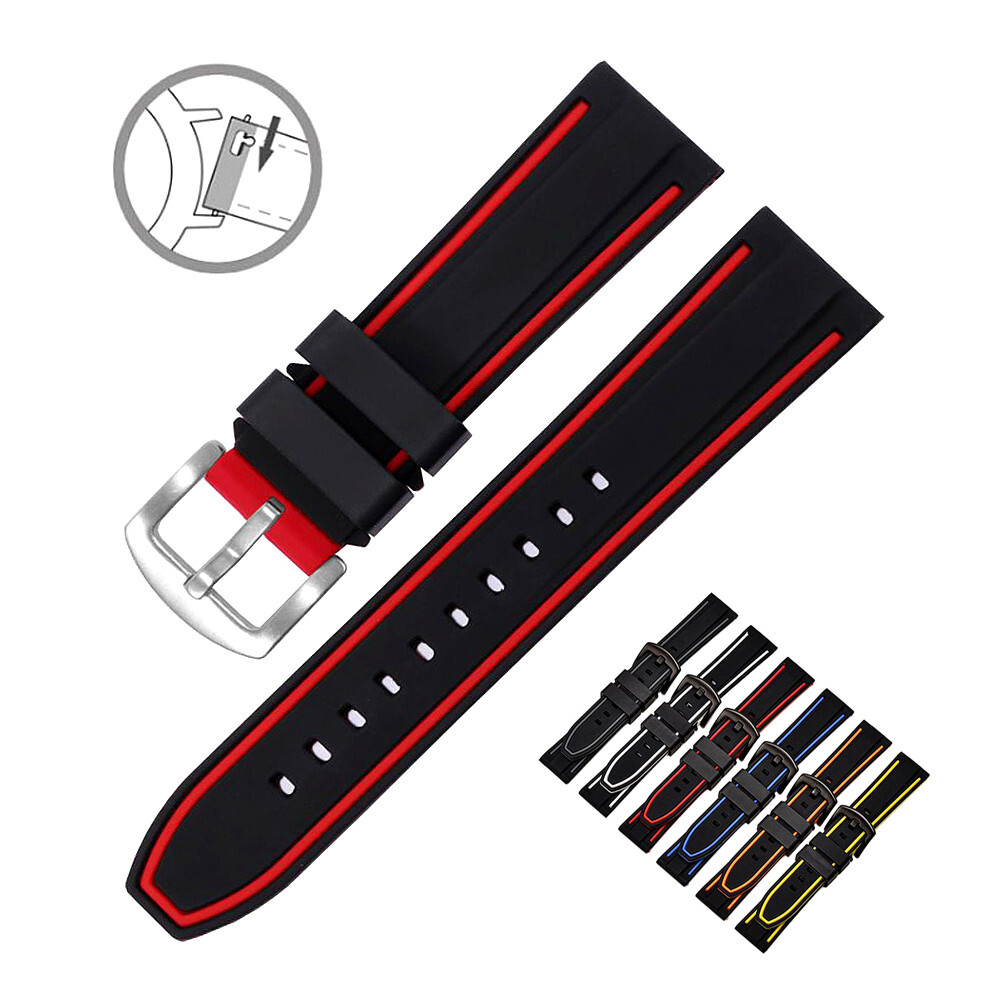 Quick Release Sports Waterproof Silicone Rubber Watch Strap Band 20 22 24 26mm