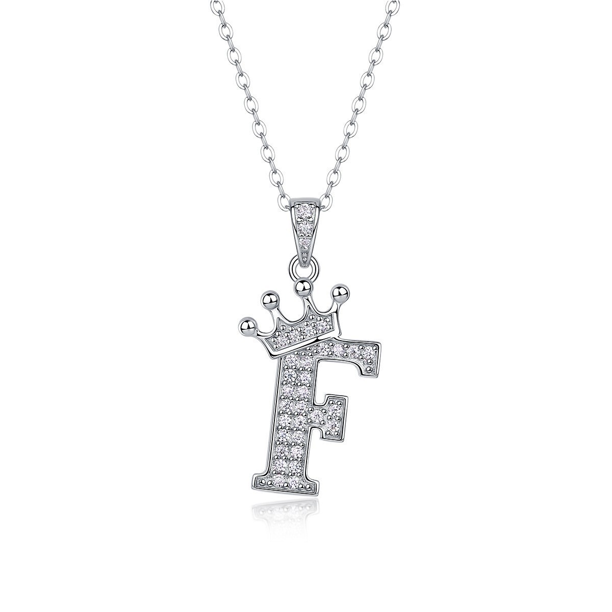 D Color Moissanite 26 Letter Pendant Necklace 925 Sterling Silver Pass Tester