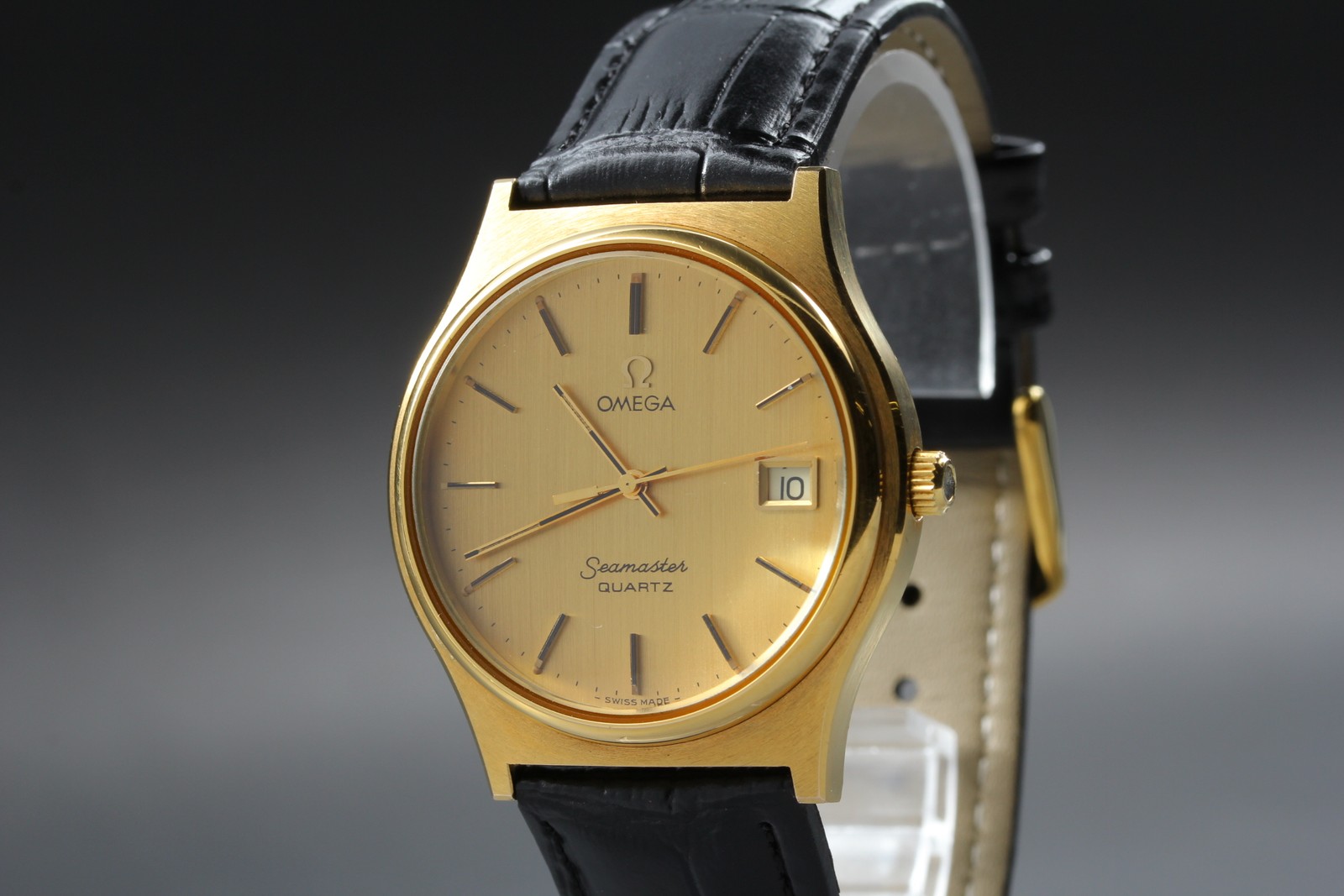 [Near MINT] OMEGA Seamaster Cal.1342 Push Crown Quartz Men’s Watch From JAPAN