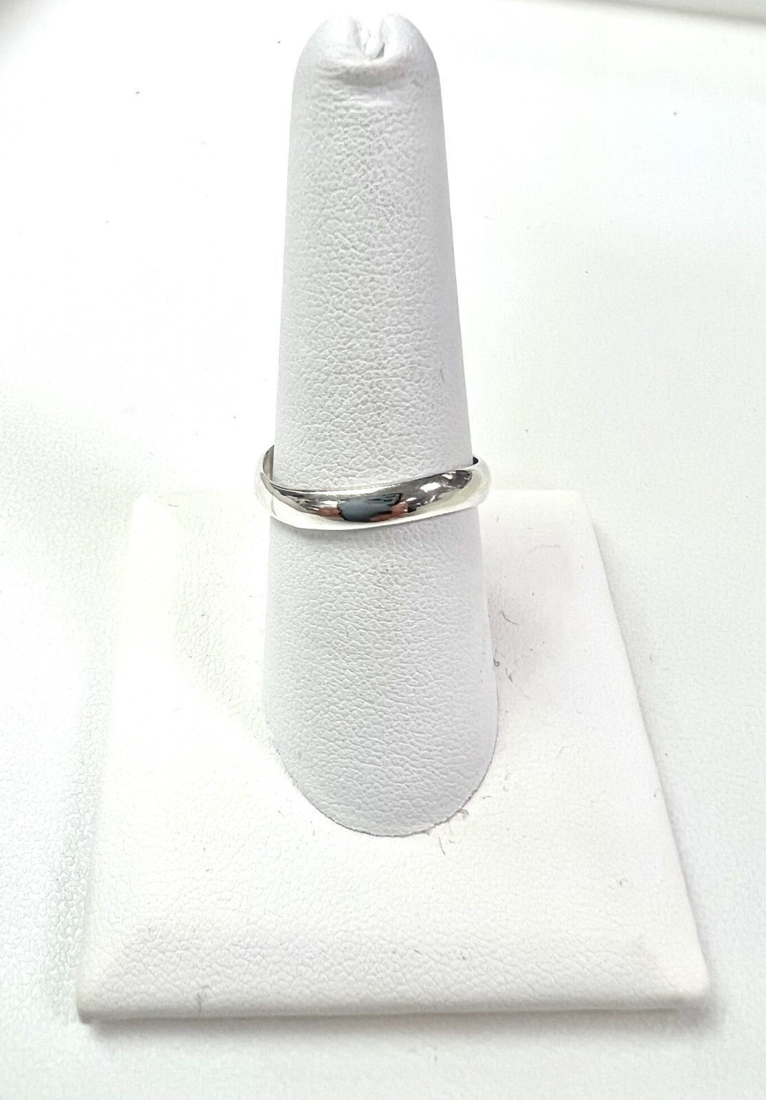 Thumb Ring. Size 8,9,10,11,12 S. Silver Wavy curved High Polished Band