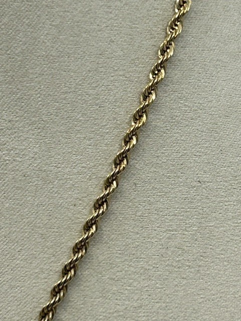 Erwin Pearl Signed Gold Tone Rope Chain Gold Nugget Necklace 20″ Vintage