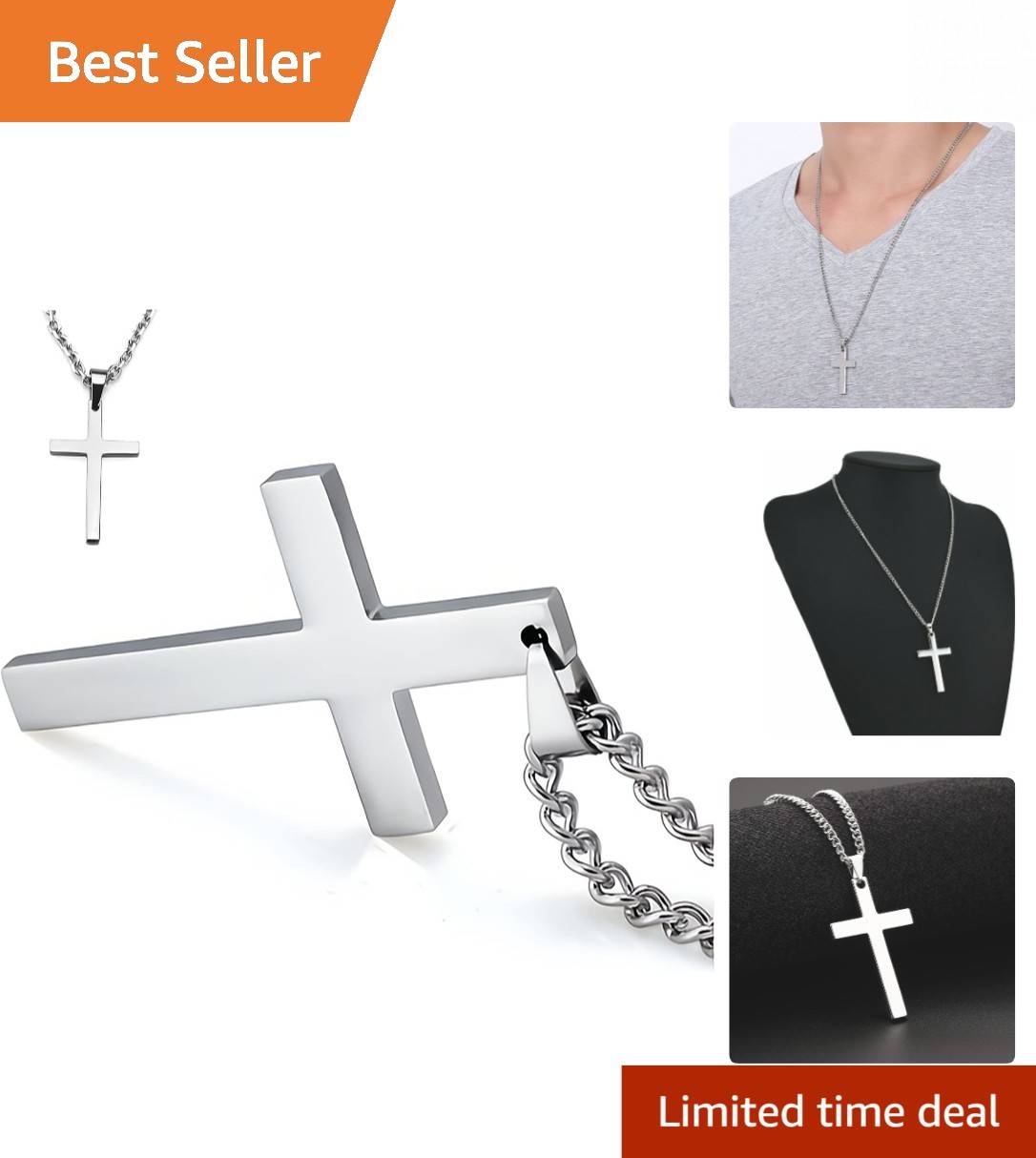Durable Waterproof Cross Pendant Necklace – Perfect Gift for Any Occasion