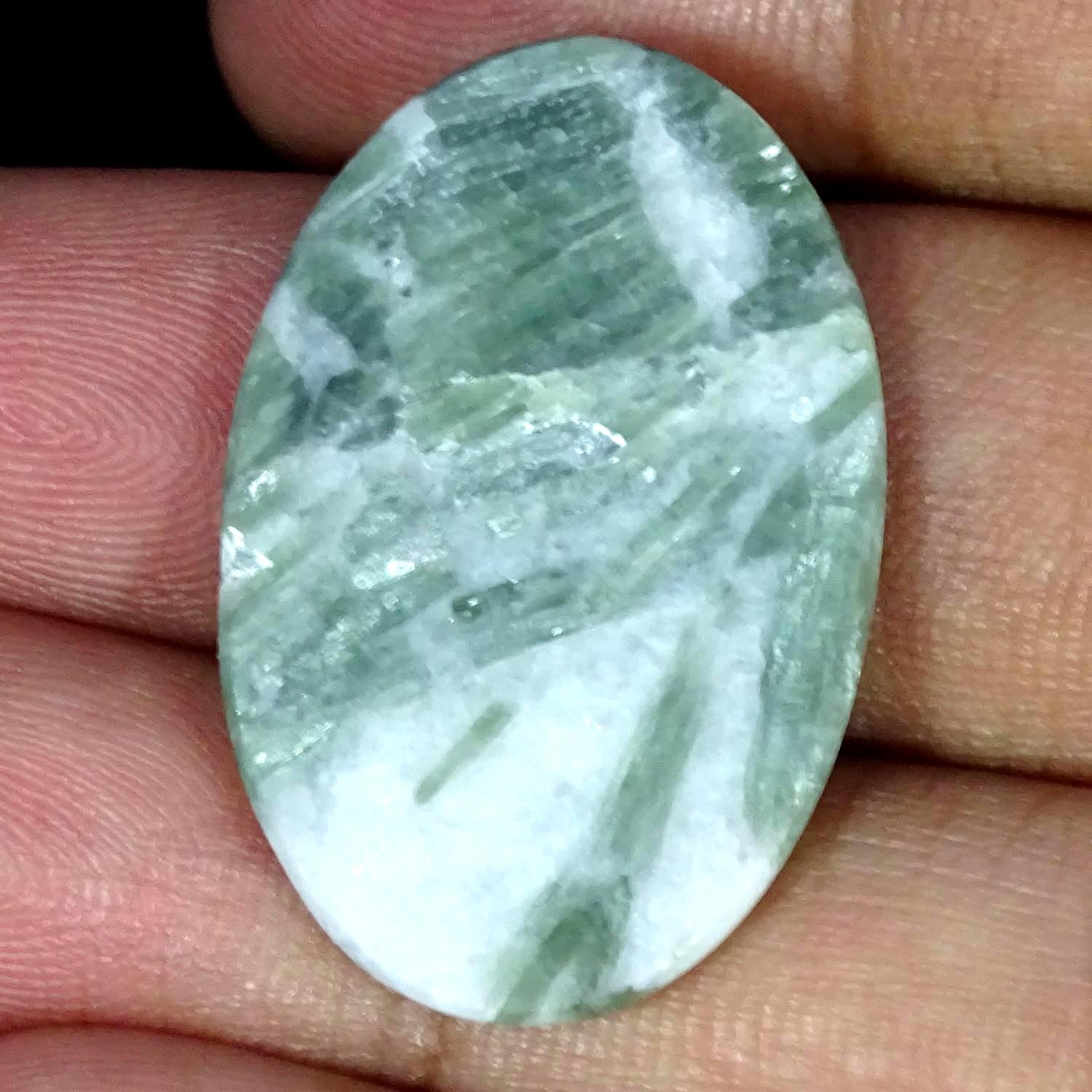 30.80Cts A+ Natural Tourmaline Quartz Oval Cabochon Gemstone 20X33X4MM