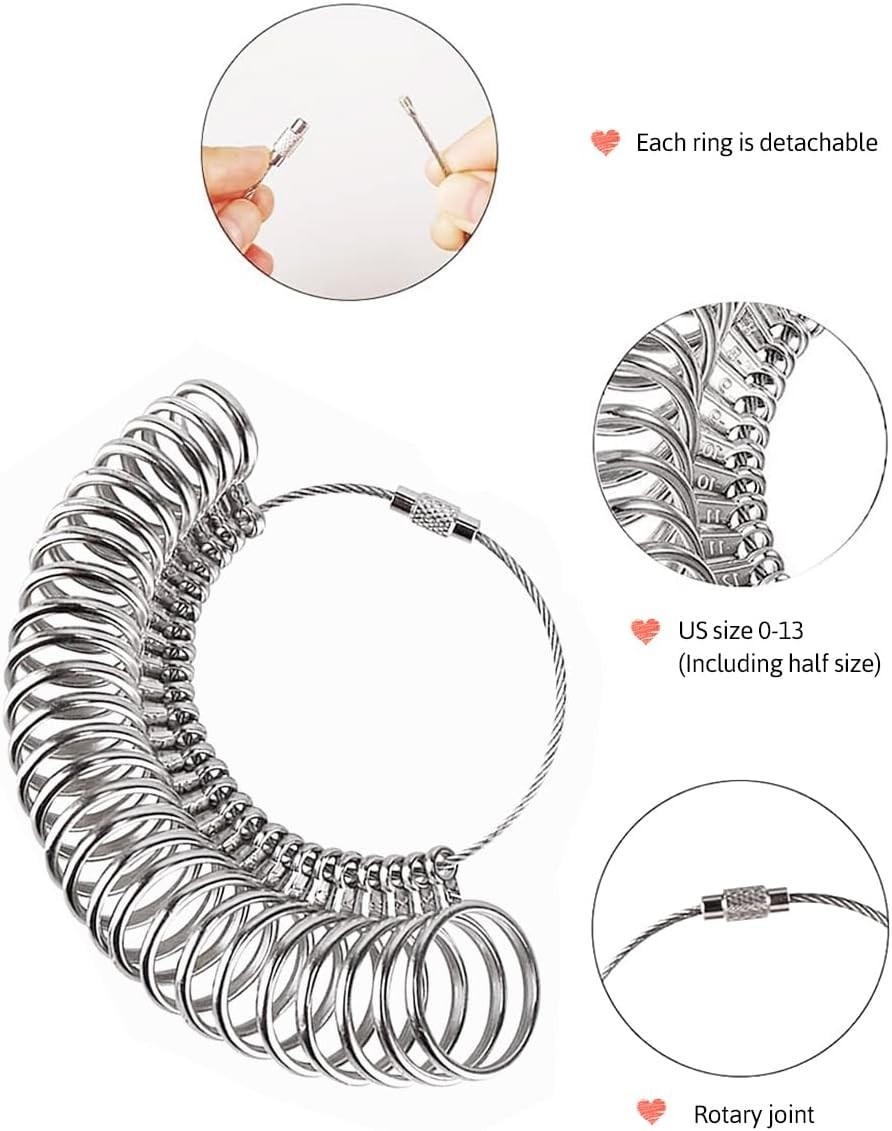Ring Sizer Measuring Tool Set, Ring Sizer with Magnifying Glass, Integrated C…
