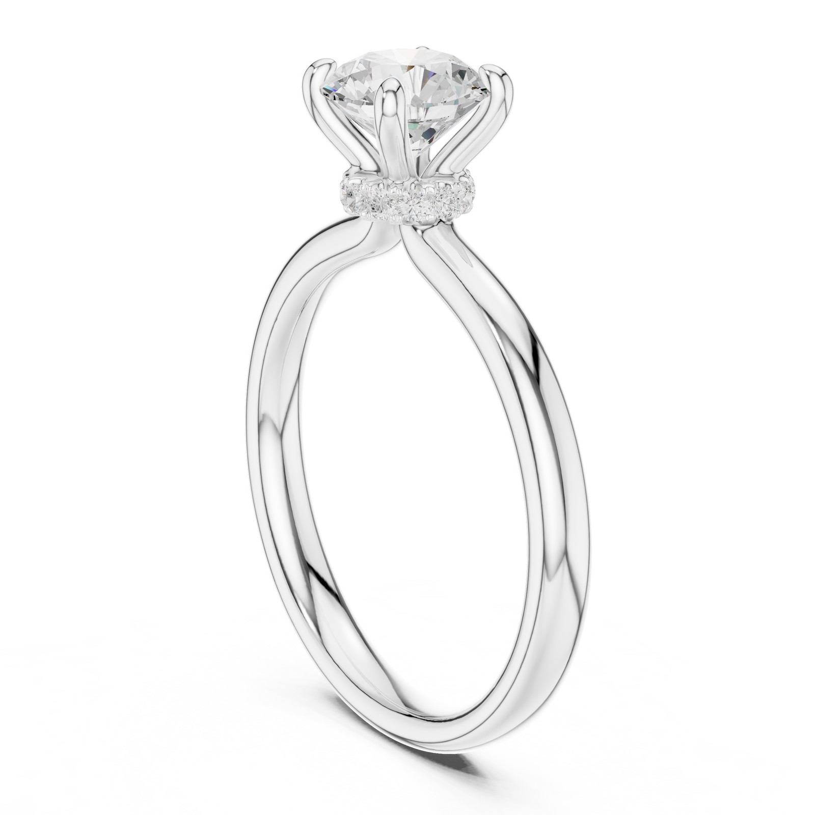 Certified VVS1 Natural Diamond Elegant Engagement Anniversary Ring 14K Gold Over