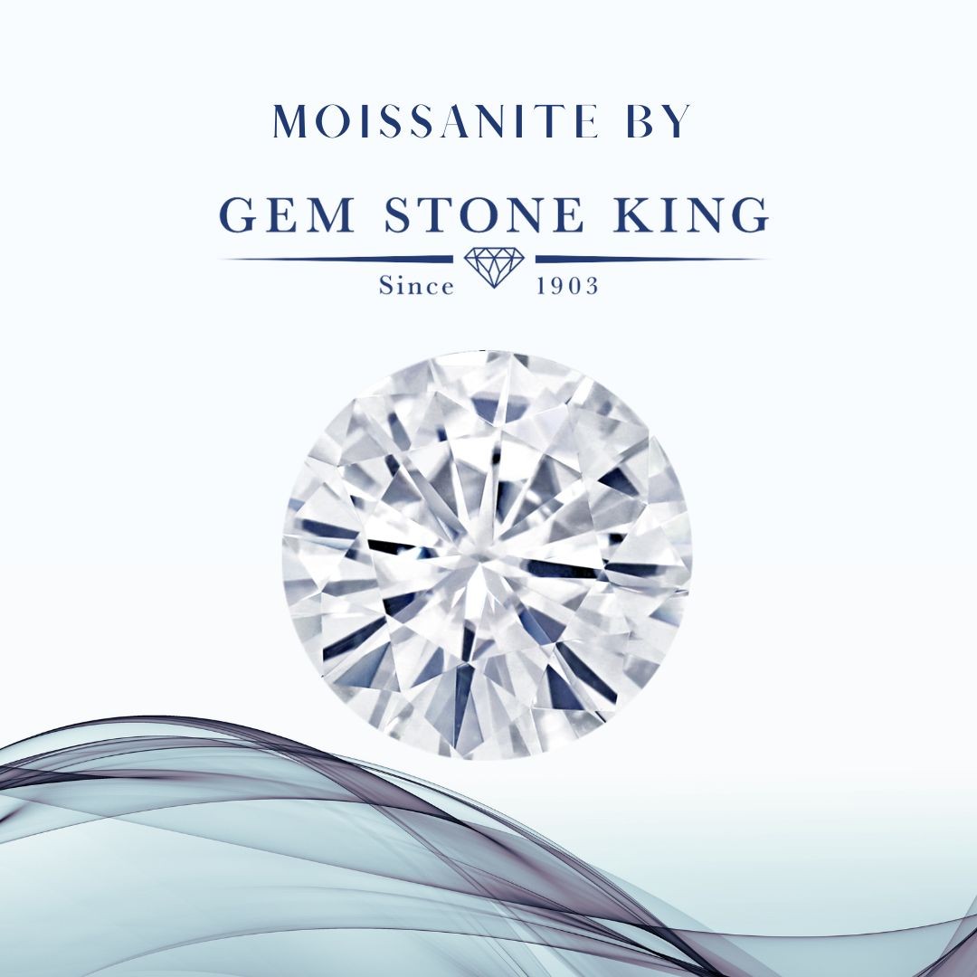 18K Rose Gold Plated Silver Created Emerald and White Moissanite Engagement