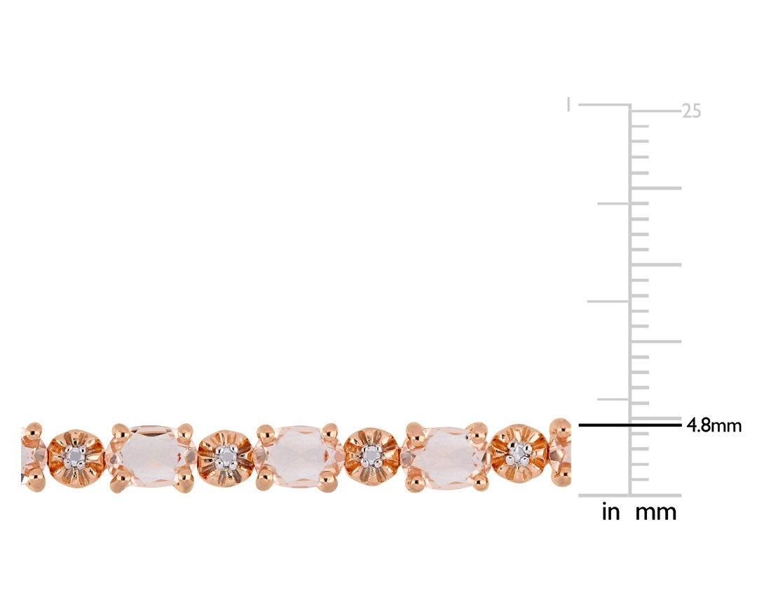 9.00 Carat (ctw) Simulated Morganite Bracelet in Rose Plated Sterling Silver