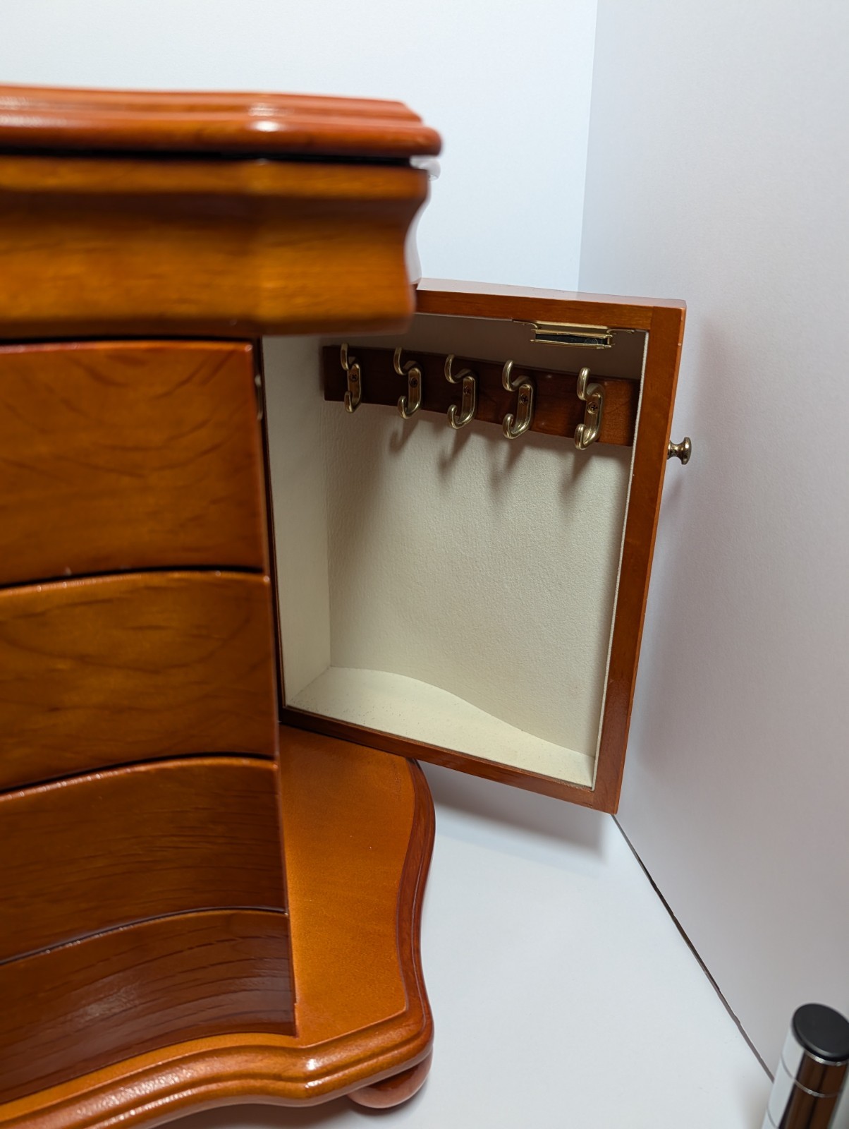 Vintage Solid Wood Jewelry Cabinet – Table Top Armoire 15.5”x13”x8.25” Nice!