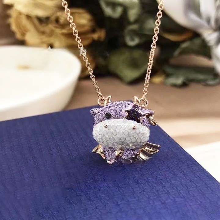 Swarovski Colorful Cow Cute Cow Zodiac Necklace